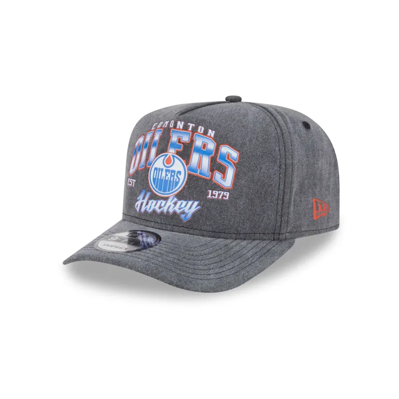 Edmonton Oilers Washed 9FIFTY A-Frame Snapback Hat sold by New Era