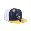 Milwaukee Brewers Pinstripe League Pin 59FIFTY Fitted Hat sold by New Era