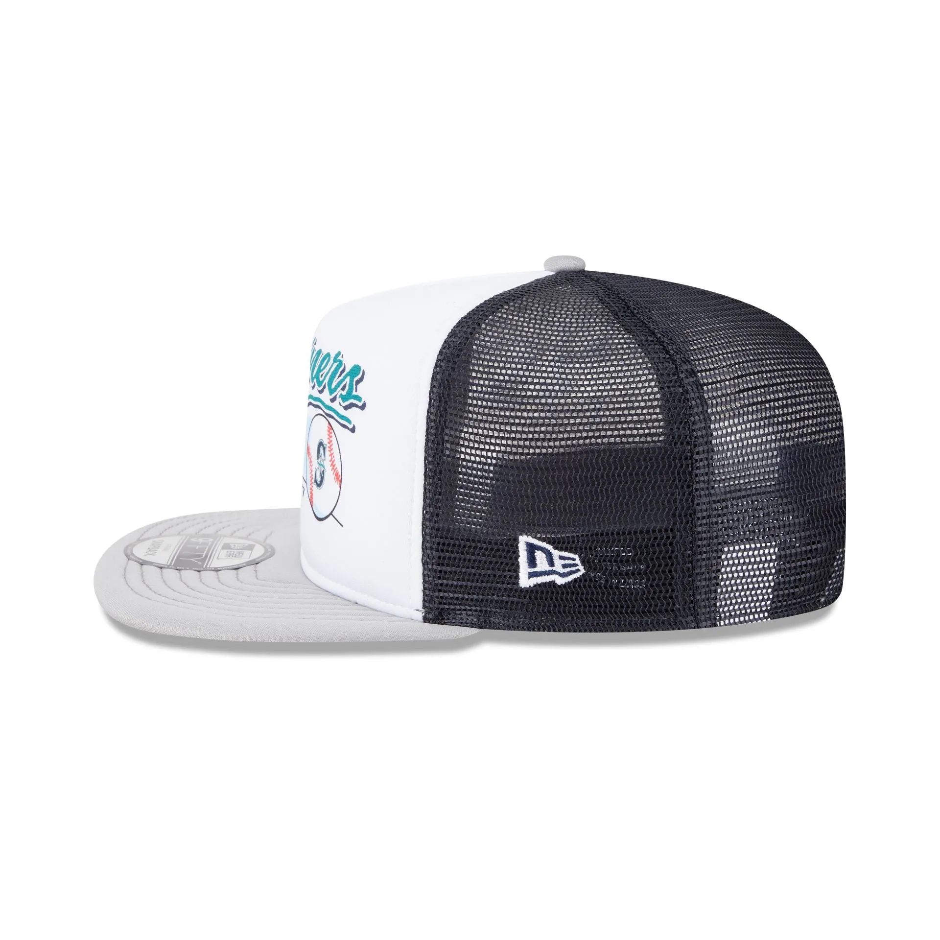 Seattle Mariners Retro Script 9FIFTY A-Frame Trucker Hat sold by New Era product image thumbnail 4