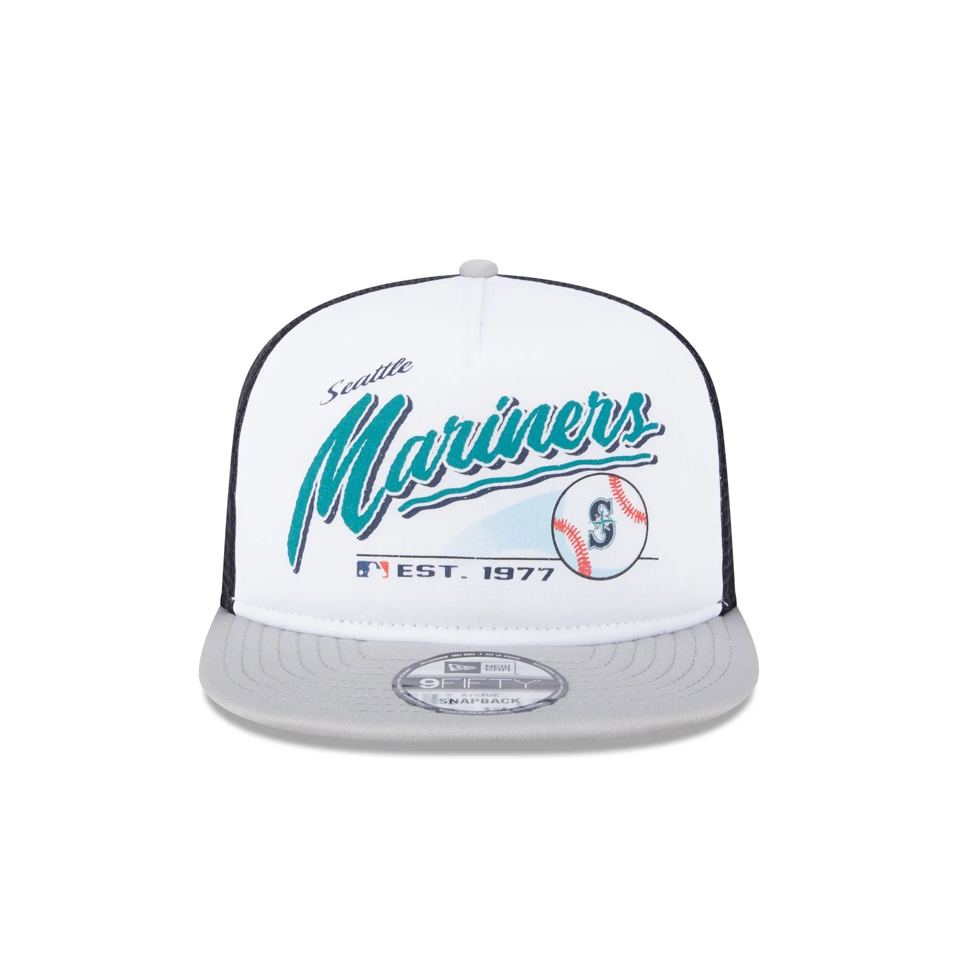 Seattle Mariners Retro Script 9FIFTY A-Frame Trucker Hat sold by New Era product image thumbnail 2