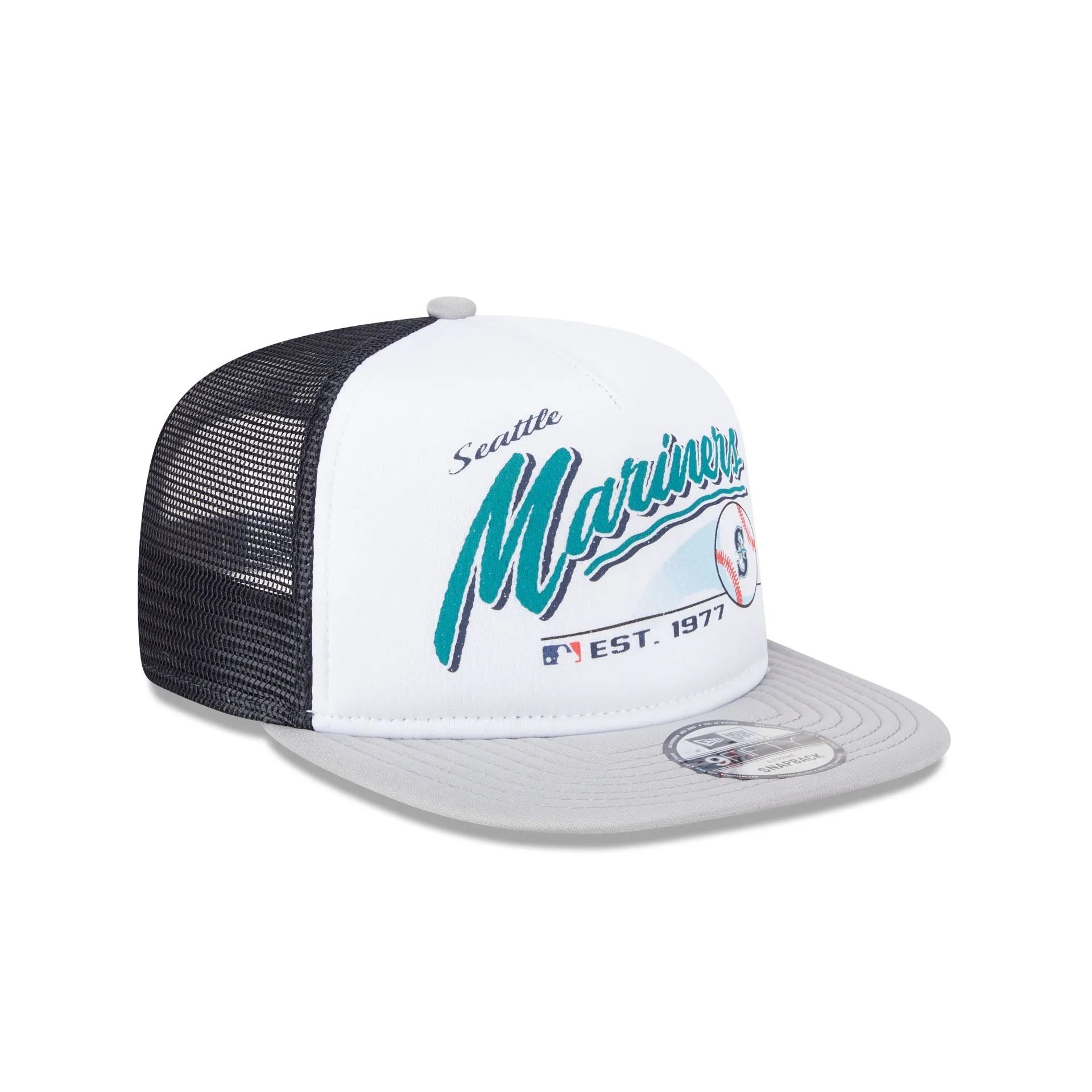 Seattle Mariners Retro Script 9FIFTY A-Frame Trucker Hat sold by New Era product image thumbnail 3