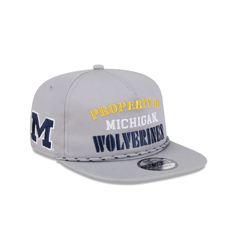 Michigan Wolverines Vintage Gray Rope Golfer Hat sold by New Era