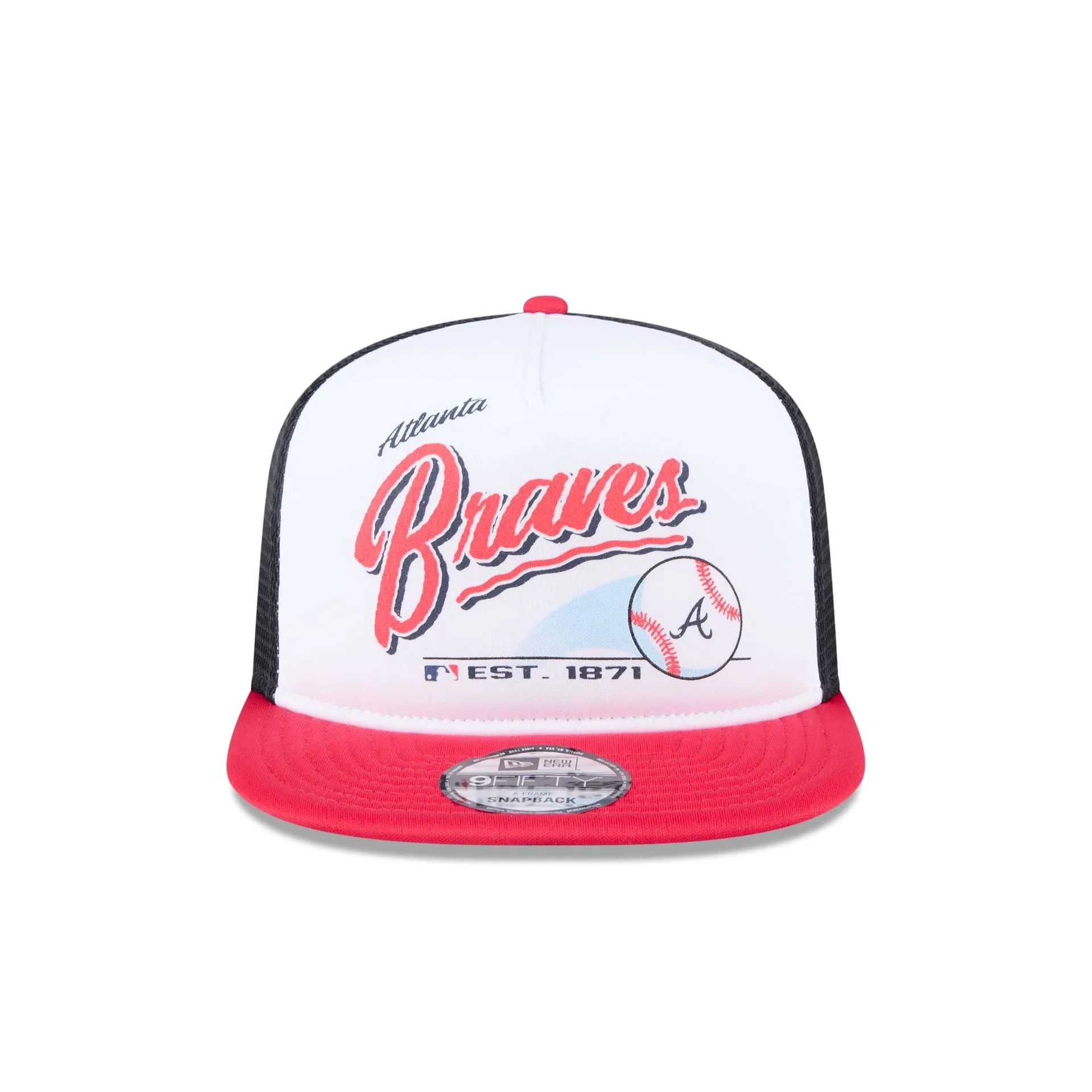 Atlanta Braves Retro Script 9FIFTY A-Frame Trucker Hat sold by New Era product image thumbnail 2
