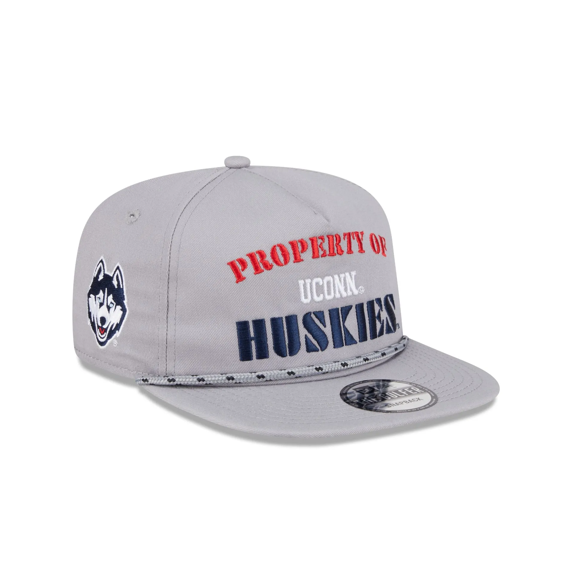 Connecticut Huskies Vintage Gray Rope Golfer Hat sold by New Era