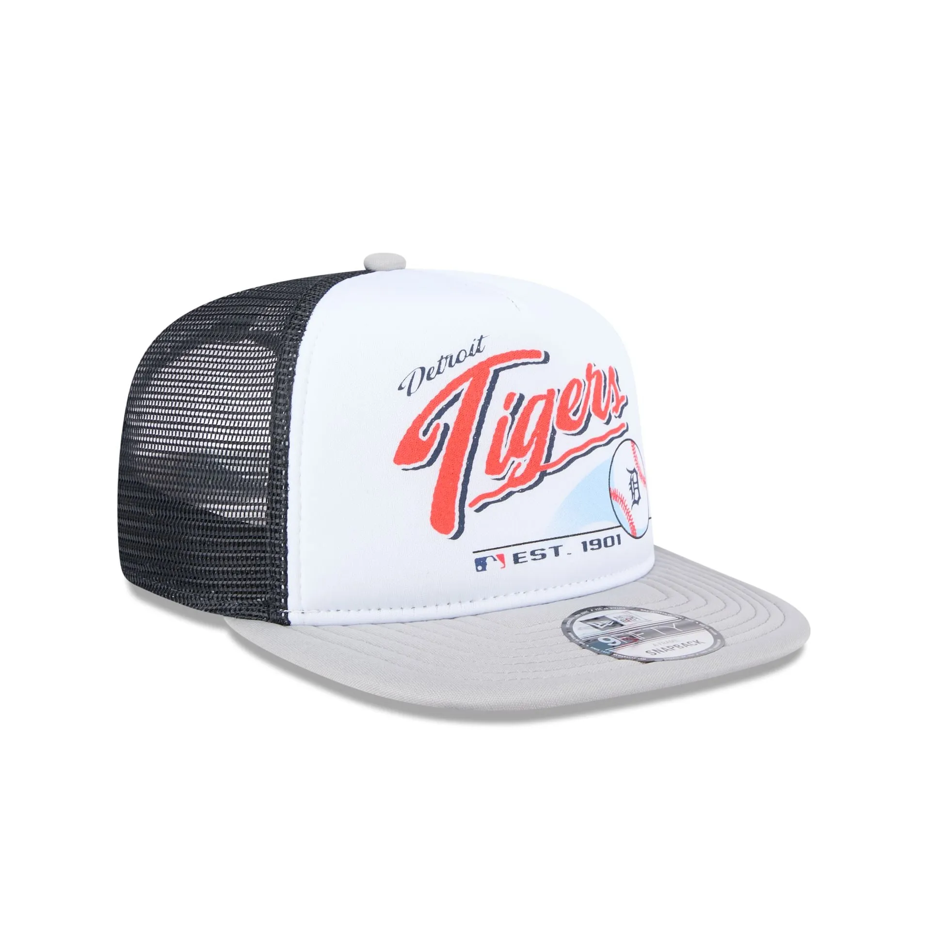 Detroit Tigers Retro Script 9FIFTY A-Frame Trucker Hat sold by New Era product image thumbnail 3
