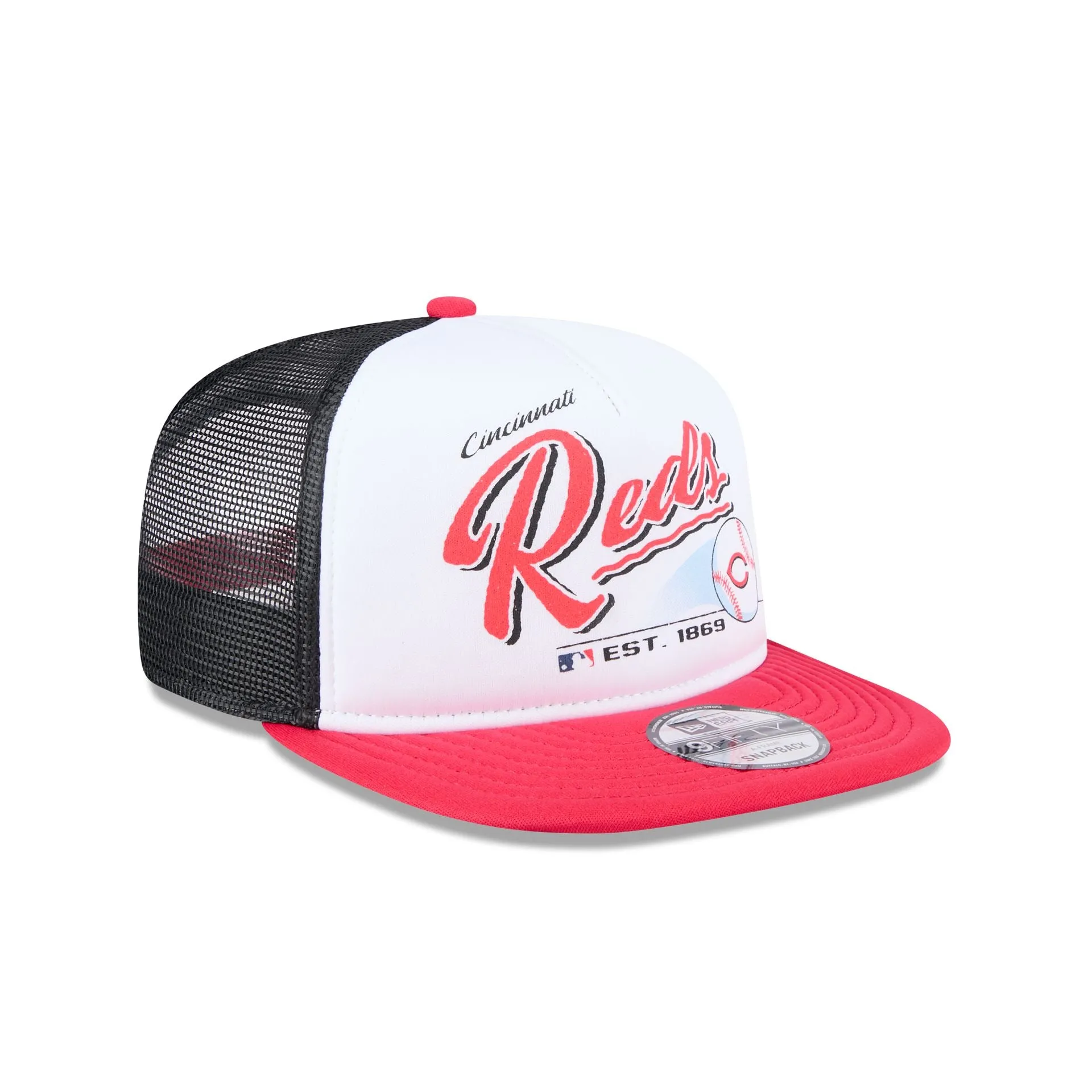 Cincinnati Reds Retro Script 9FIFTY A-Frame Trucker Hat sold by New Era product image thumbnail 3