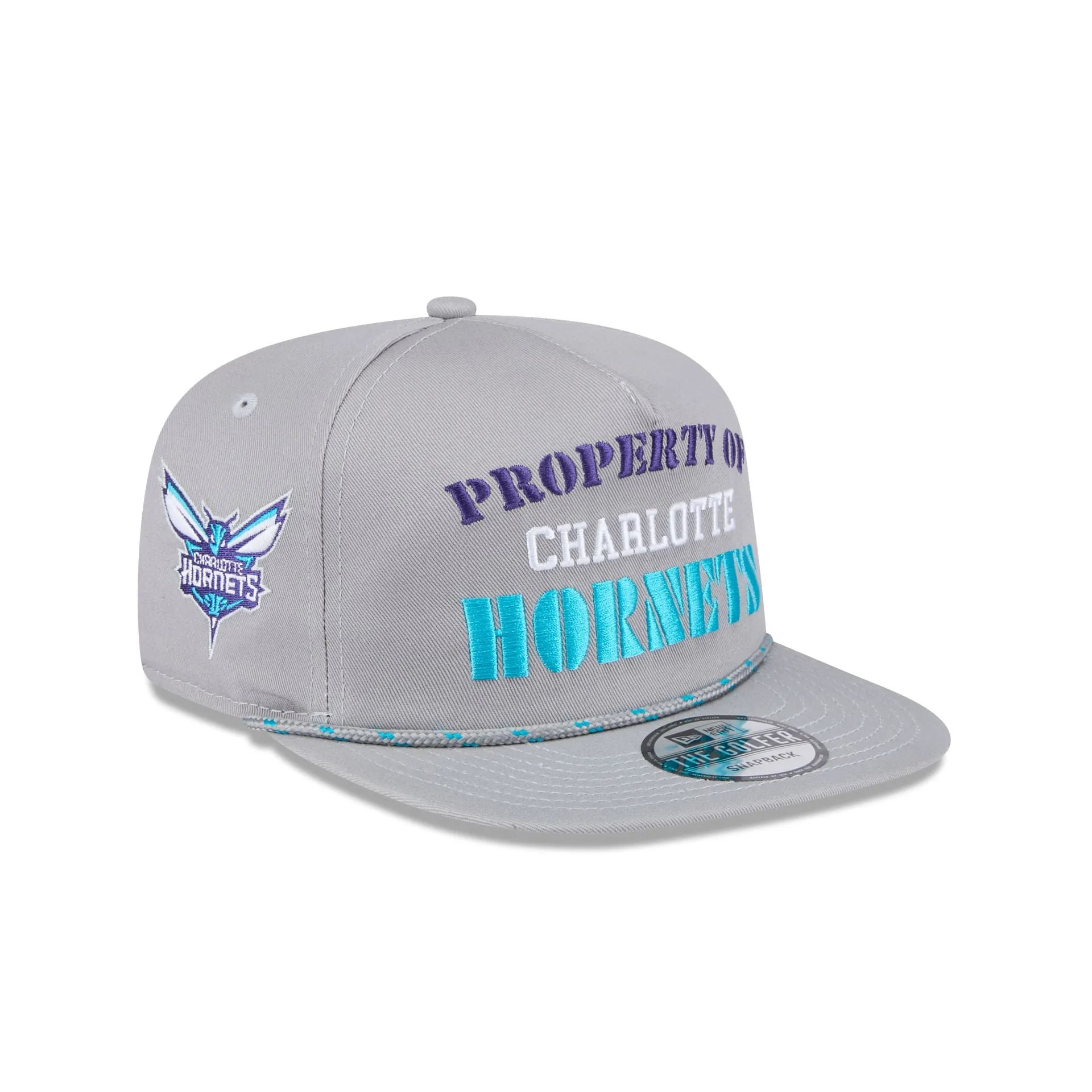 Charlotte Hornets Vintage Gray Rope Golfer Hat sold by New Era