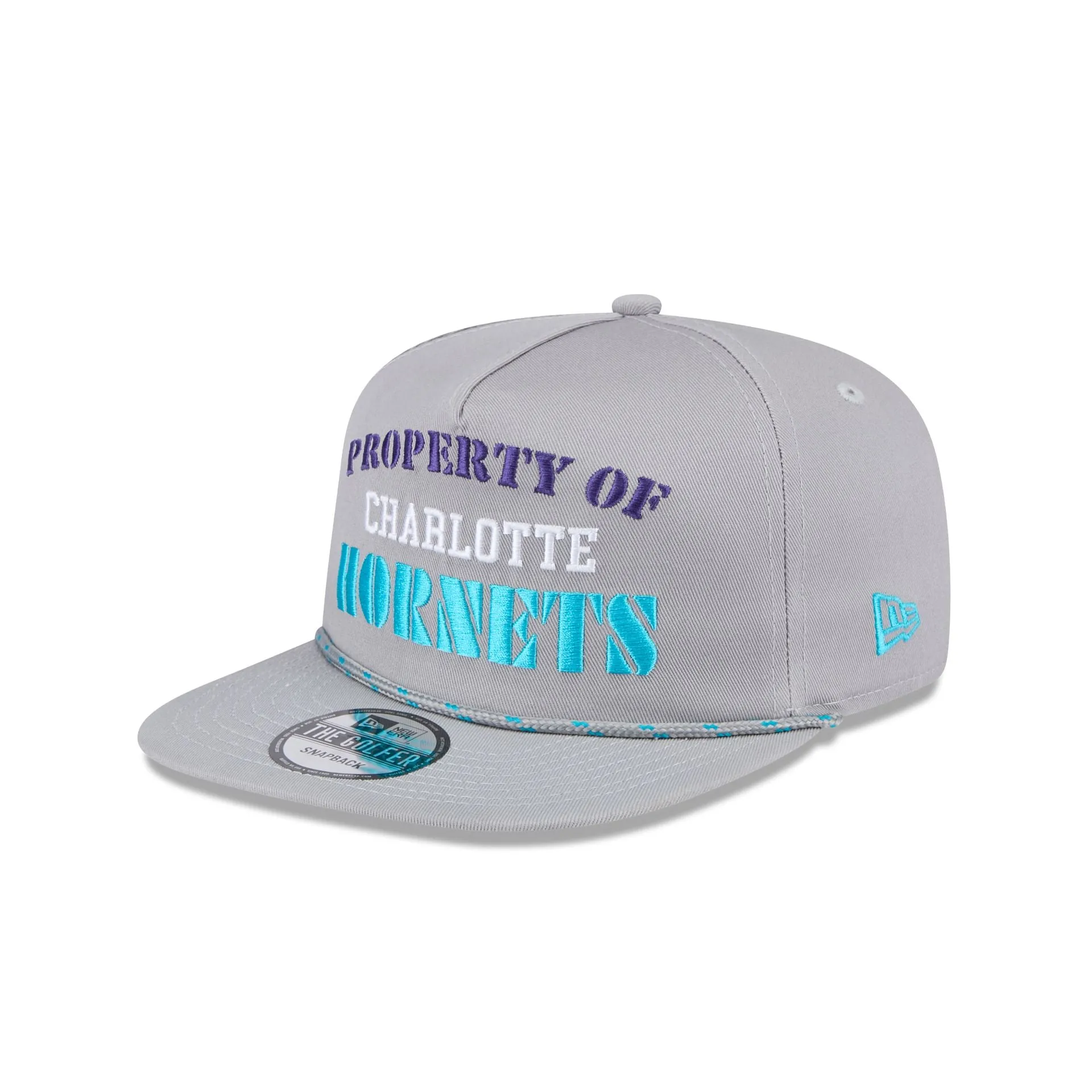 Charlotte Hornets Vintage Gray Rope Golfer Hat sold by New Era product image thumbnail 3