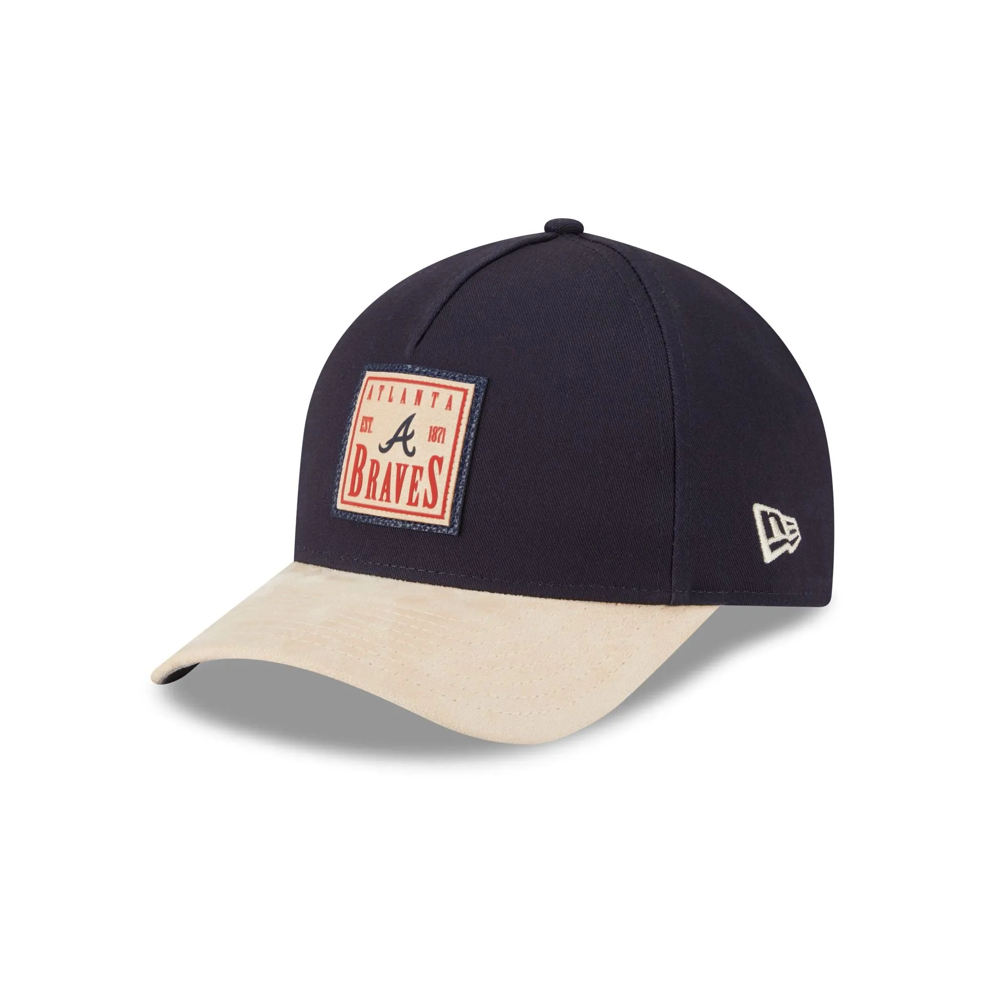 Atlanta Braves Suede Patch 9FORTY M-Crown A-Frame Adjustable Hat sold by New Era