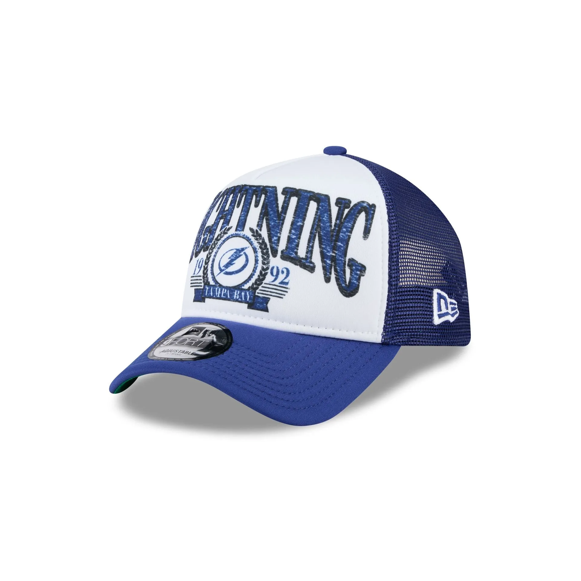 Tampa Bay Lightning Distressed 9FORTY A-Frame Trucker Hat sold by New Era