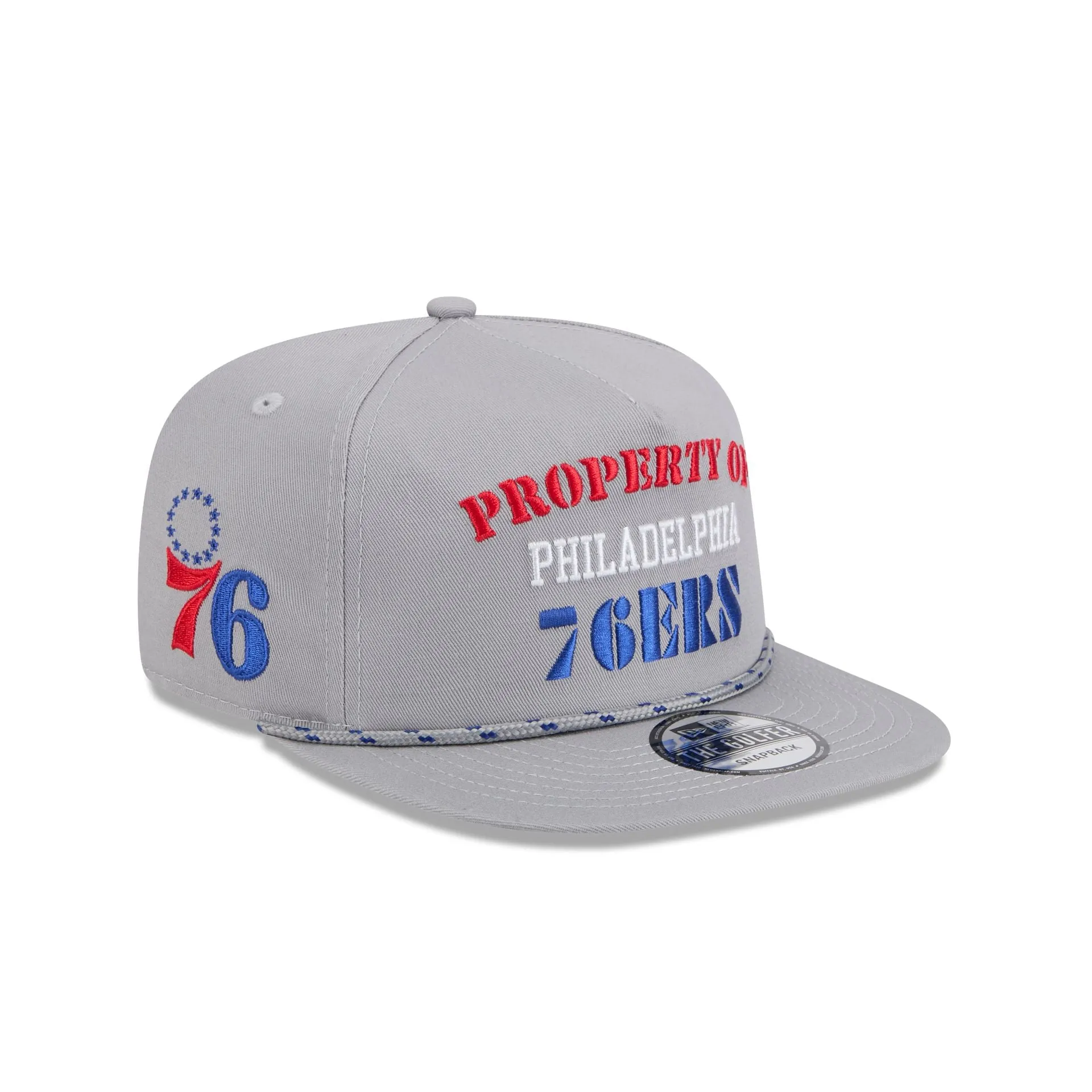 Philadelphia 76ers Vintage Gray Rope Golfer Hat sold by New Era