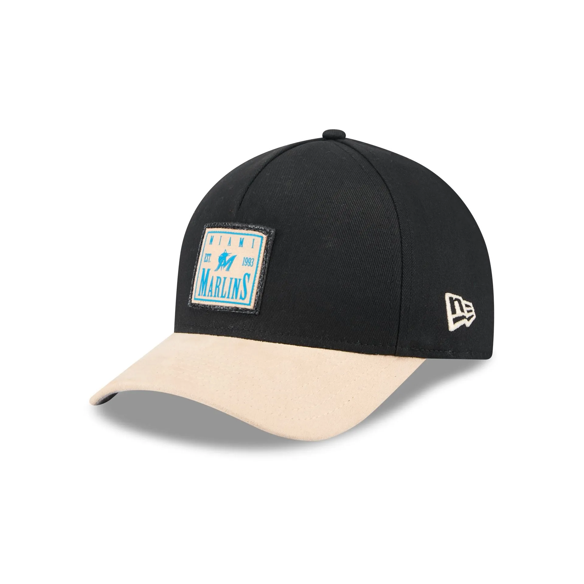 Miami Marlins Suede Patch 9FORTY M-Crown A-Frame Adjustable Hat sold by New Era