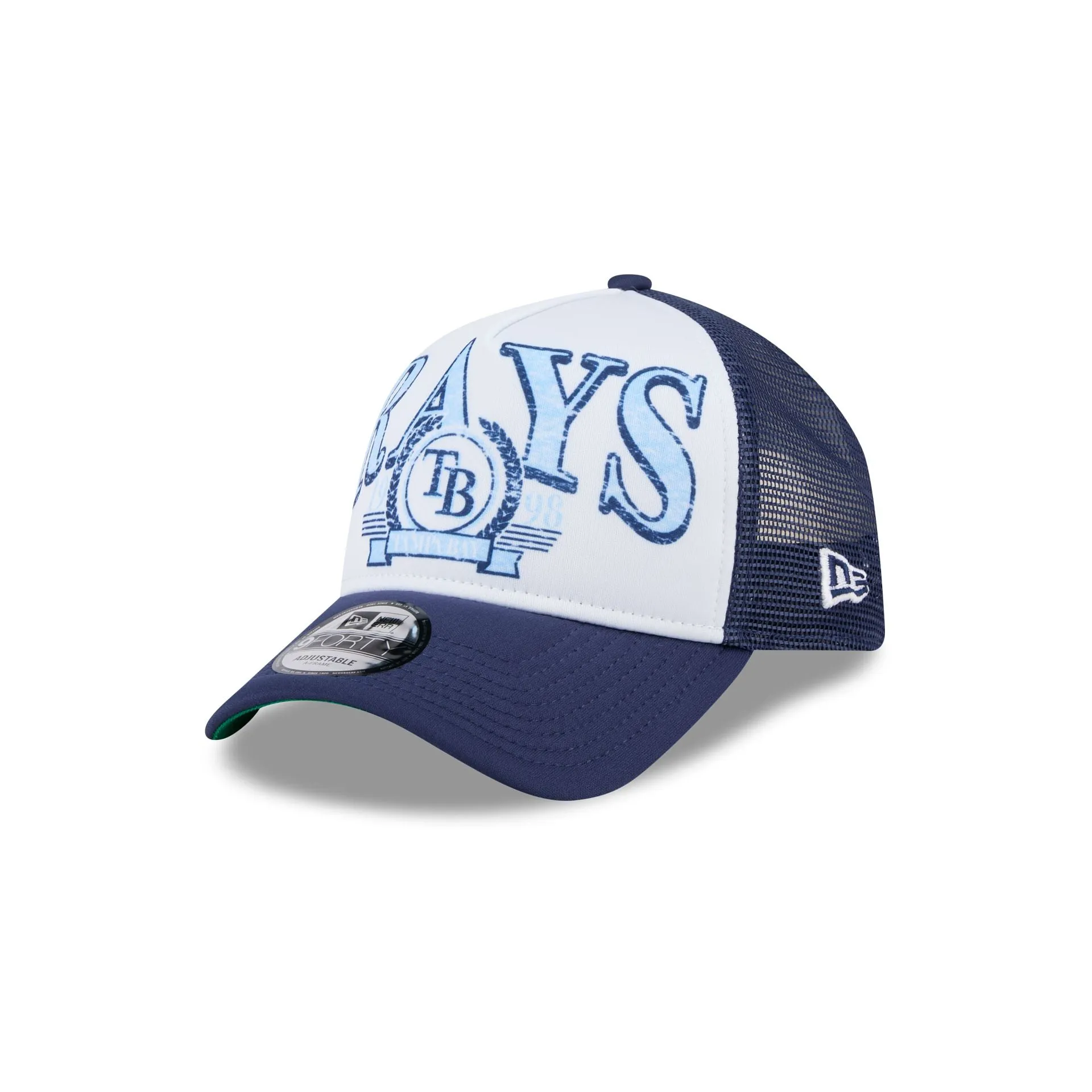 Tampa Bay Rays Distressed 9FORTY A-Frame Trucker Hat sold by New Era