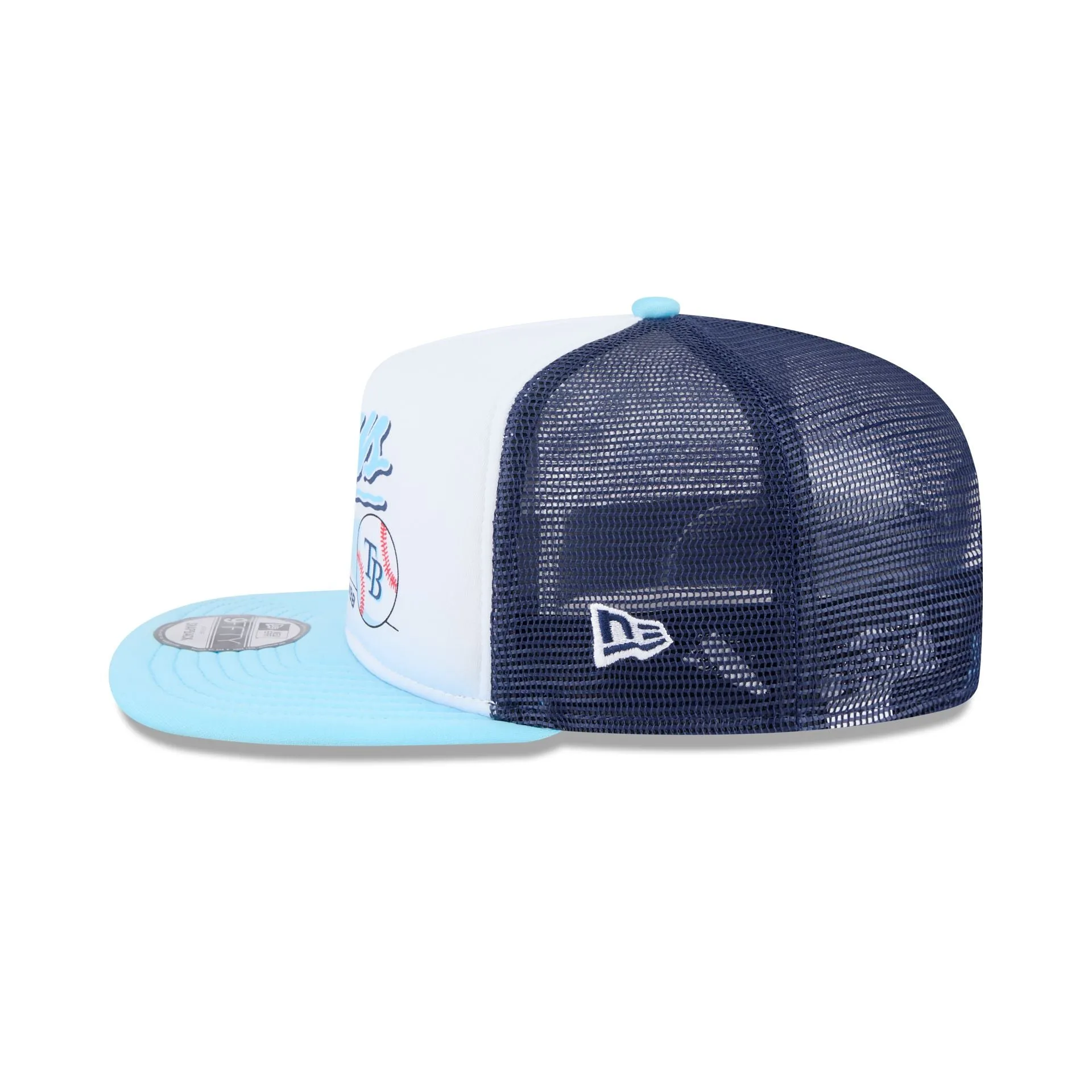 Tampa Bay Rays Retro Script 9FIFTY A-Frame Trucker Hat sold by New Era product image thumbnail 4