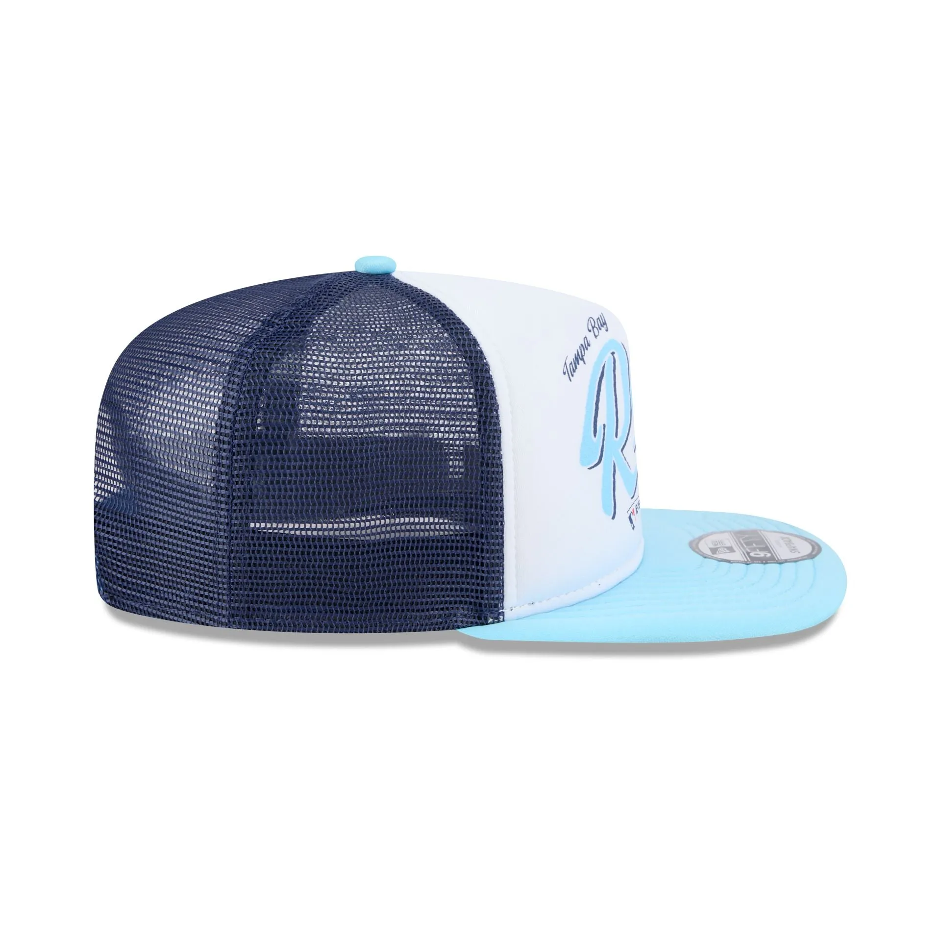 Tampa Bay Rays Retro Script 9FIFTY A-Frame Trucker Hat sold by New Era product image thumbnail 5