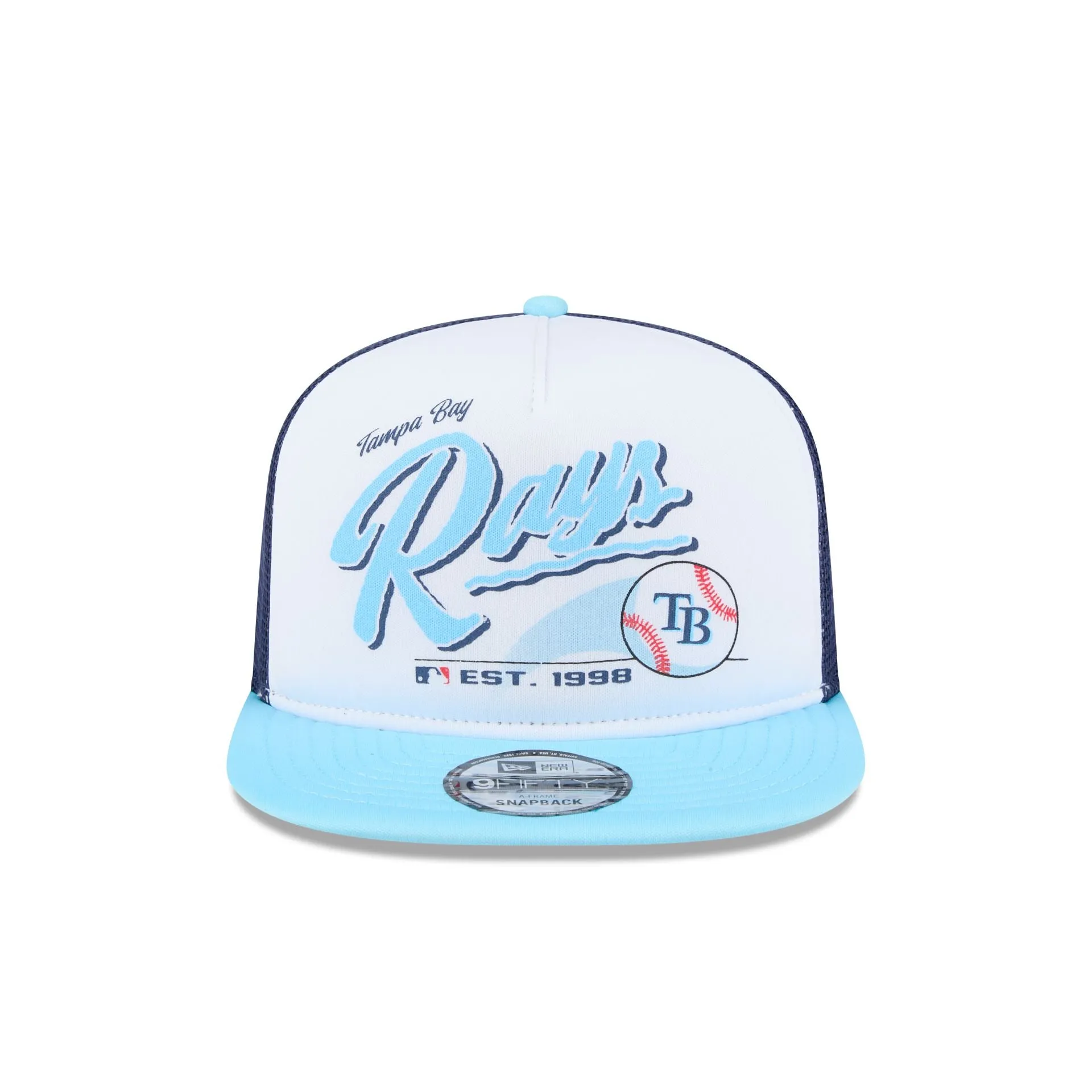 Tampa Bay Rays Retro Script 9FIFTY A-Frame Trucker Hat sold by New Era product image thumbnail 2