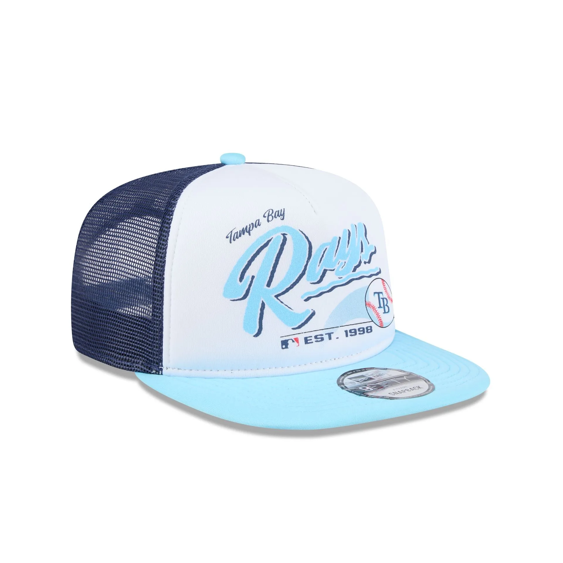 Tampa Bay Rays Retro Script 9FIFTY A-Frame Trucker Hat sold by New Era product image thumbnail 3