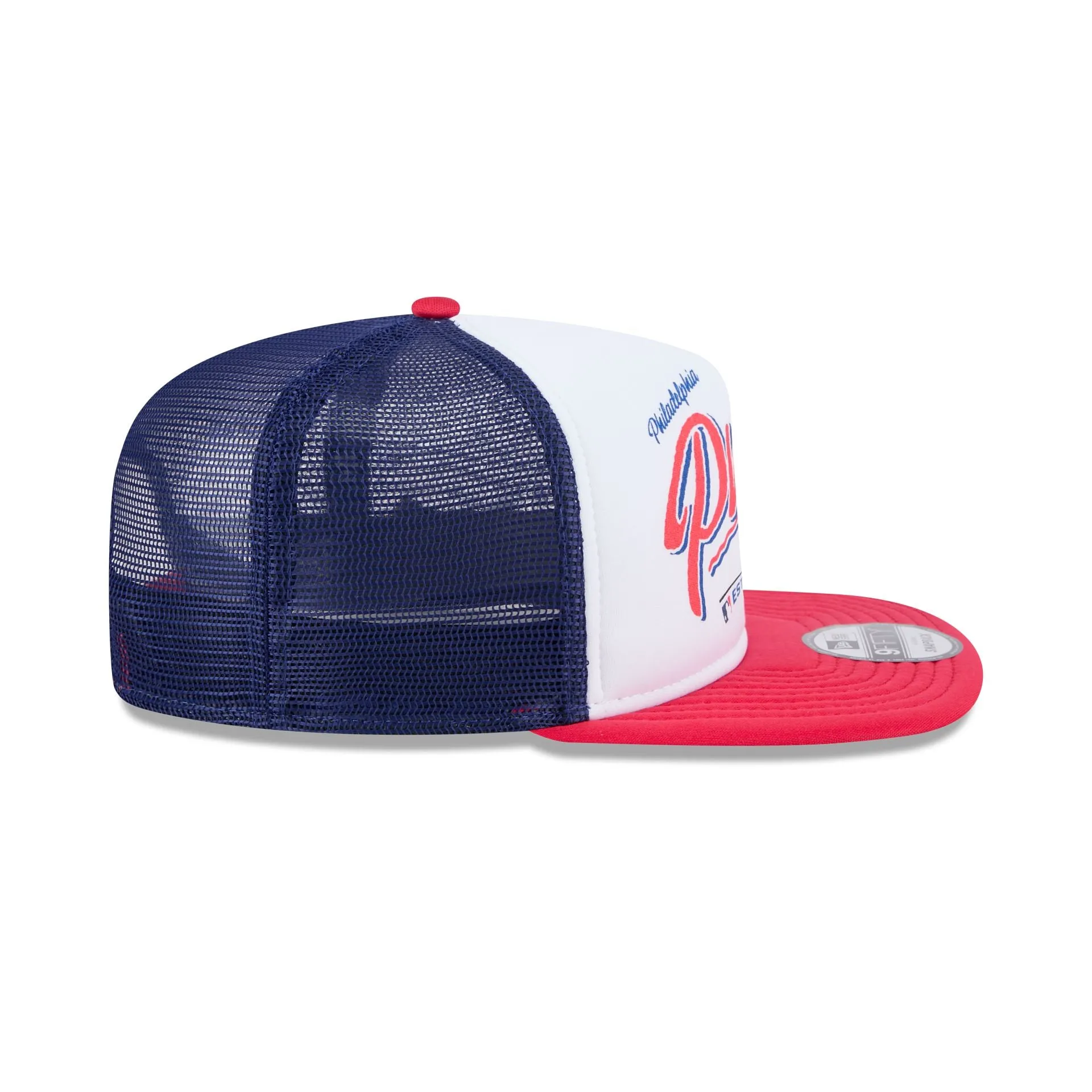 Philadelphia Phillies Retro Script 9FIFTY A-Frame Trucker Hat sold by New Era product image thumbnail 5
