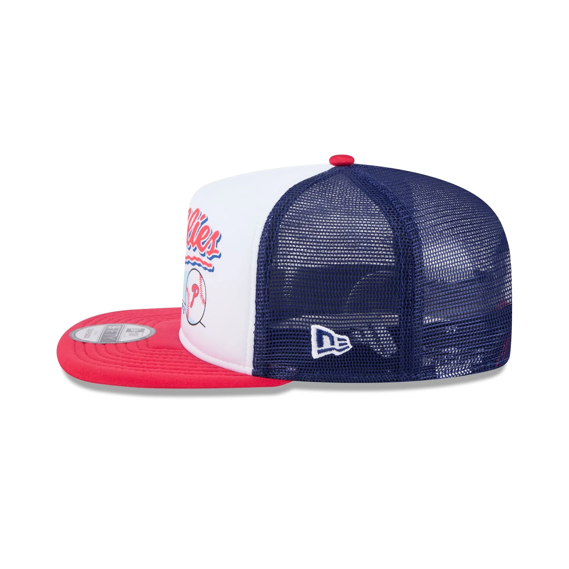 Philadelphia Phillies Retro Script 9FIFTY A-Frame Trucker Hat sold by New Era product image thumbnail 4