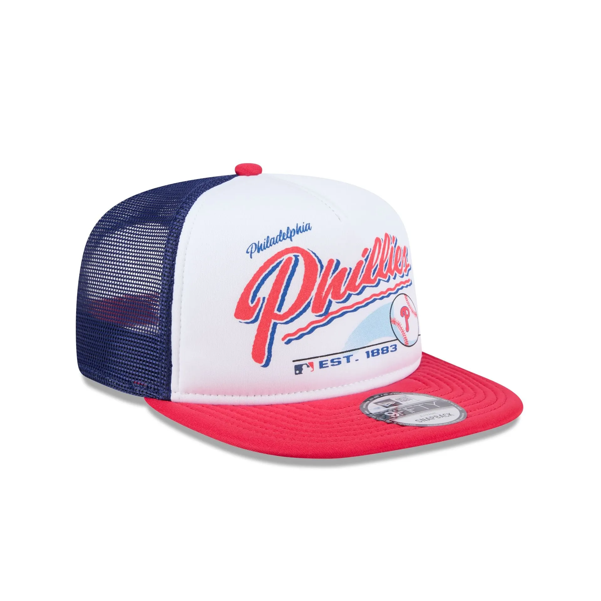 Philadelphia Phillies Retro Script 9FIFTY A-Frame Trucker Hat sold by New Era product image thumbnail 3