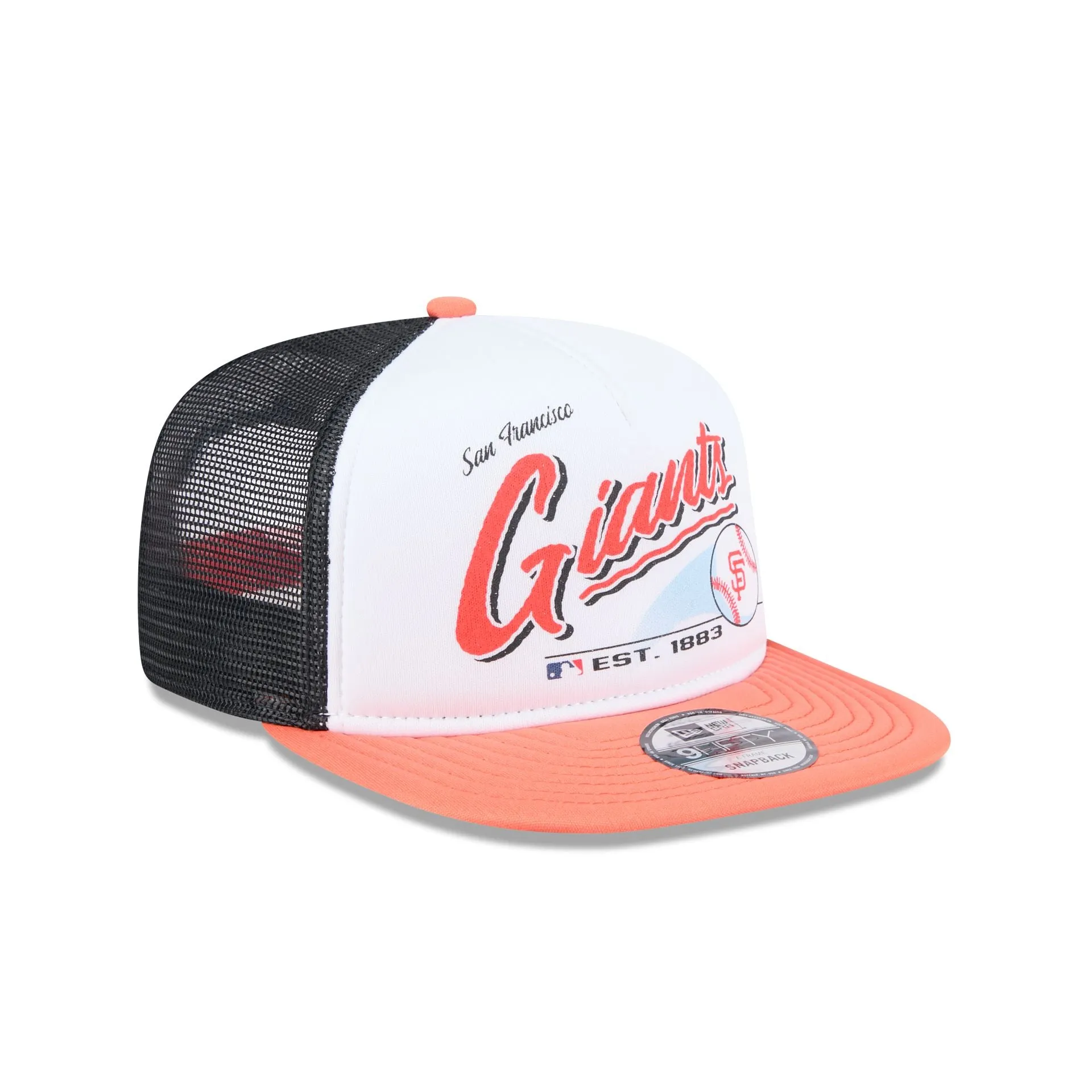 San Francisco Giants Retro Script 9FIFTY A-Frame Trucker Hat sold by New Era product image thumbnail 3
