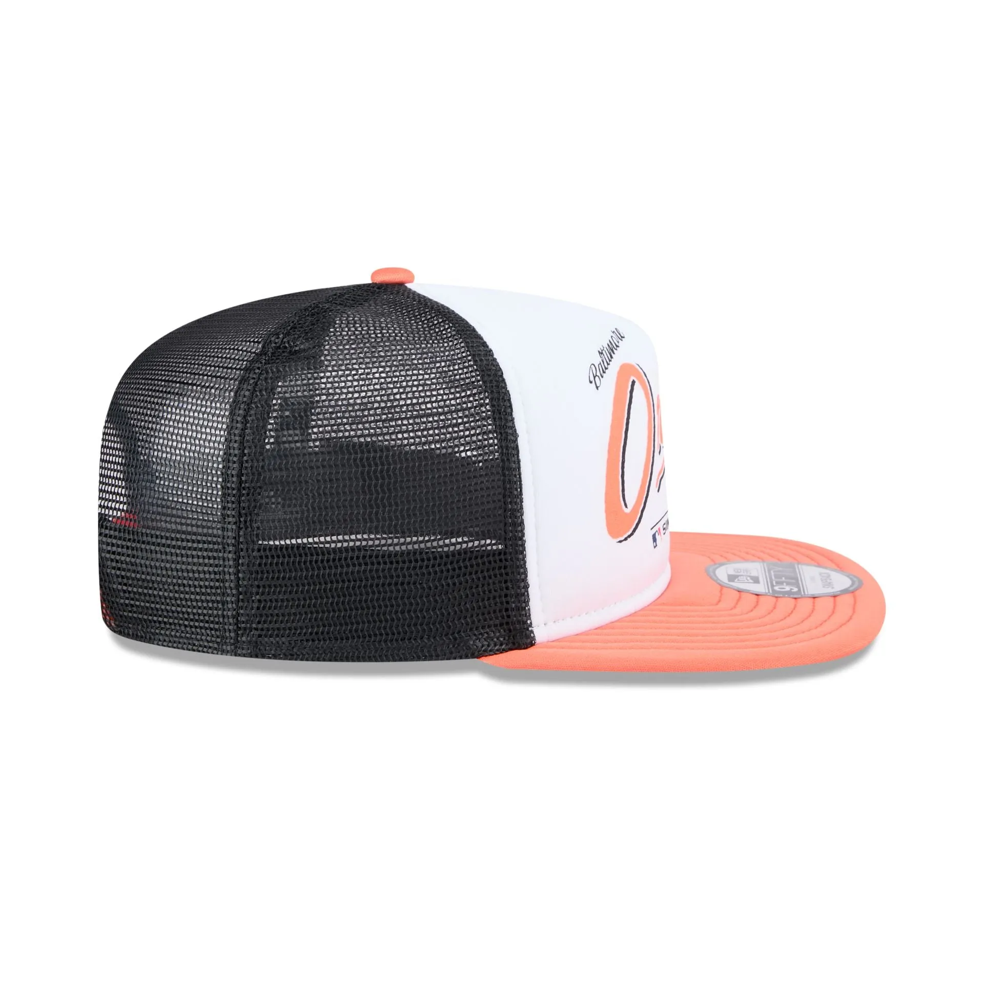 Baltimore Orioles Retro Script 9FIFTY A-Frame Trucker Hat sold by New Era product image thumbnail 5