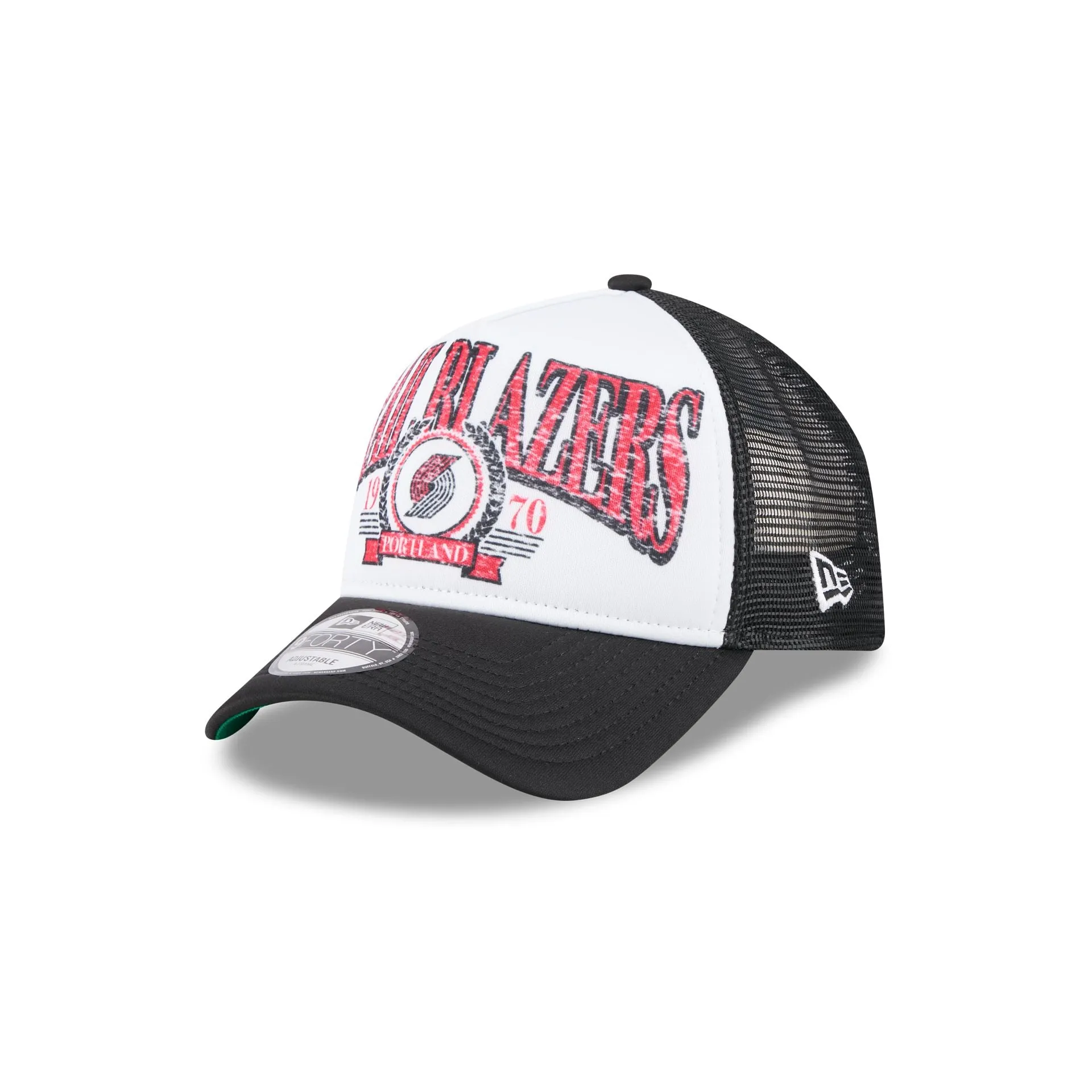 Portland Trail Blazers Distressed 9FORTY A-Frame Trucker Hat sold by New Era