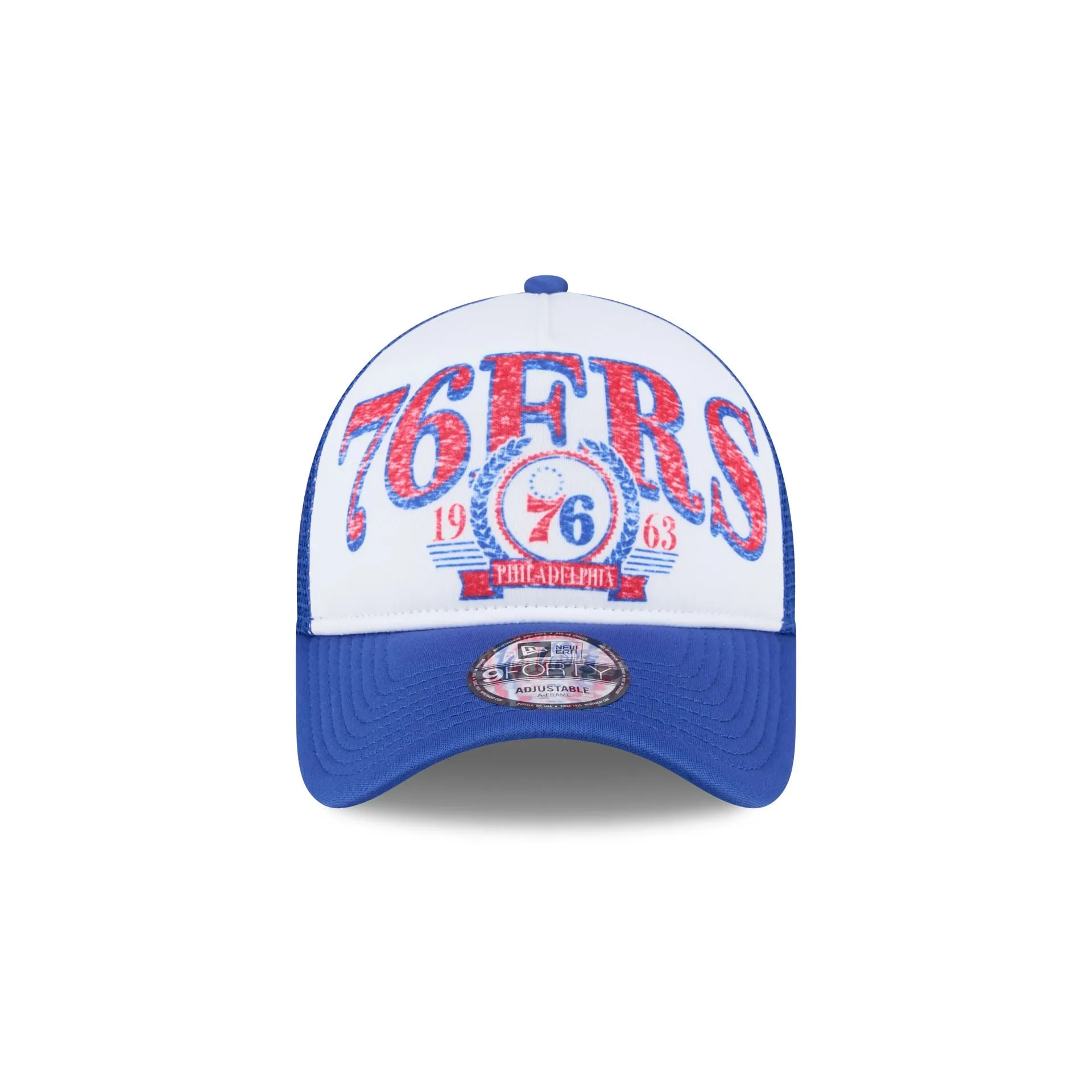 Philadelphia 76ers Distressed 9FORTY A-Frame Trucker Hat sold by New Era product image thumbnail 2