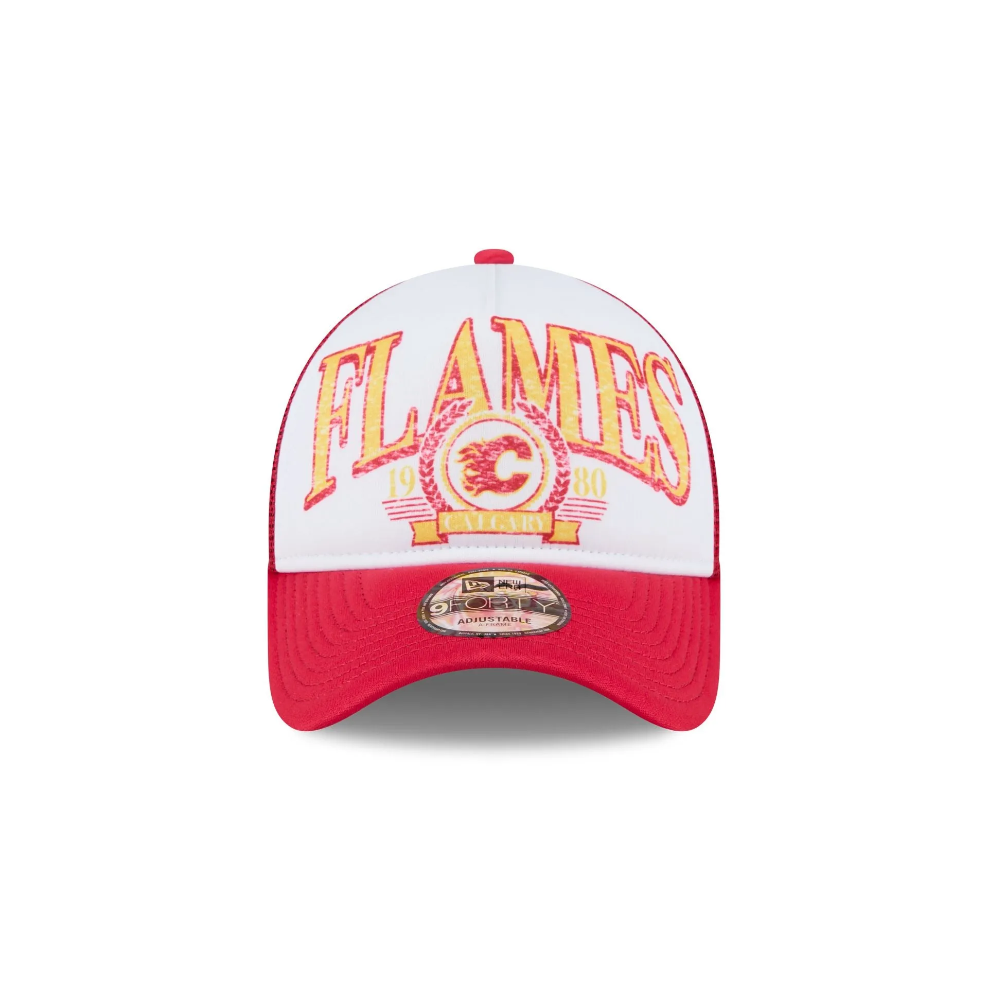 Calgary Flames Distressed 9FORTY A-Frame Trucker Hat sold by New Era product image thumbnail 2
