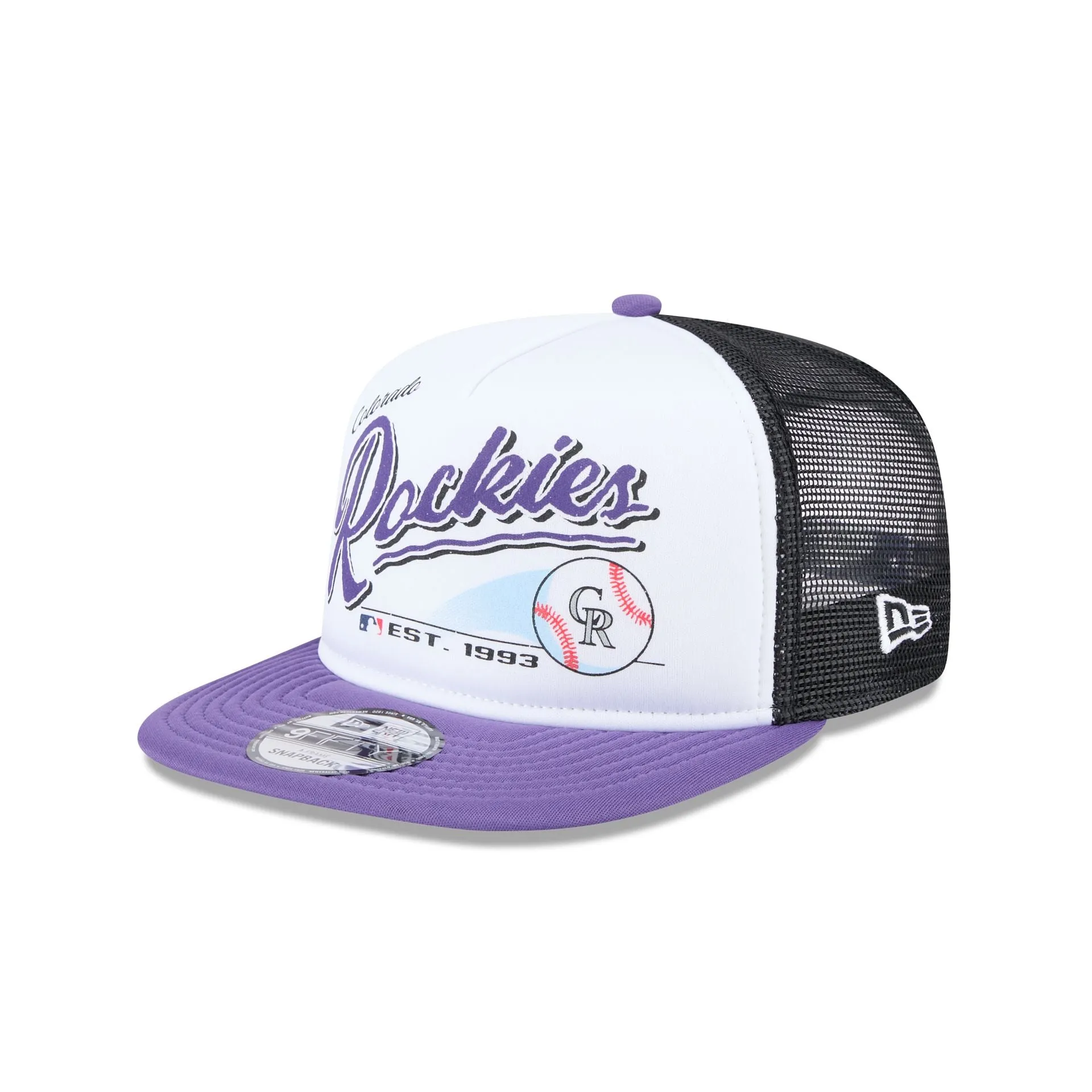 Colorado Rockies Retro Script 9FIFTY A-Frame Trucker Hat sold by New Era