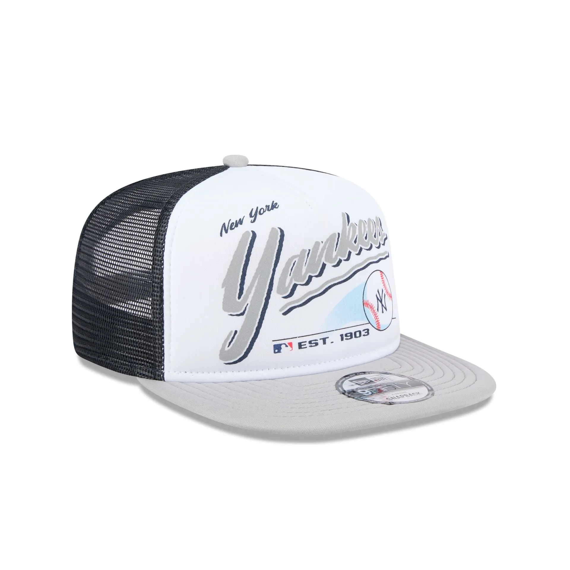 New York Yankees Retro Script 9FIFTY A-Frame Trucker Hat sold by New Era product image thumbnail 3