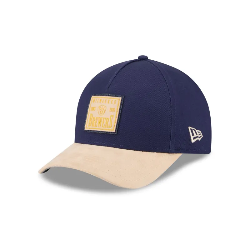 Milwaukee Brewers Suede Patch 9FORTY M-Crown A-Frame Adjustable Hat sold by New Era