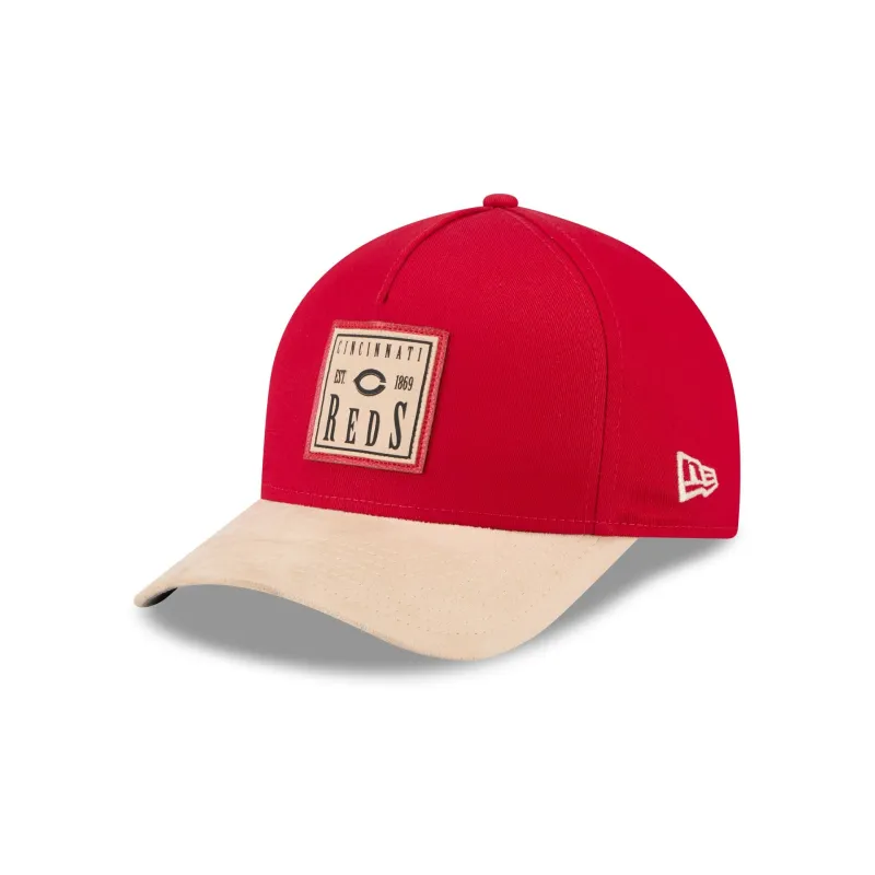 Cincinnati Reds Suede Patch 9FORTY M-Crown A-Frame Adjustable Hat sold by New Era