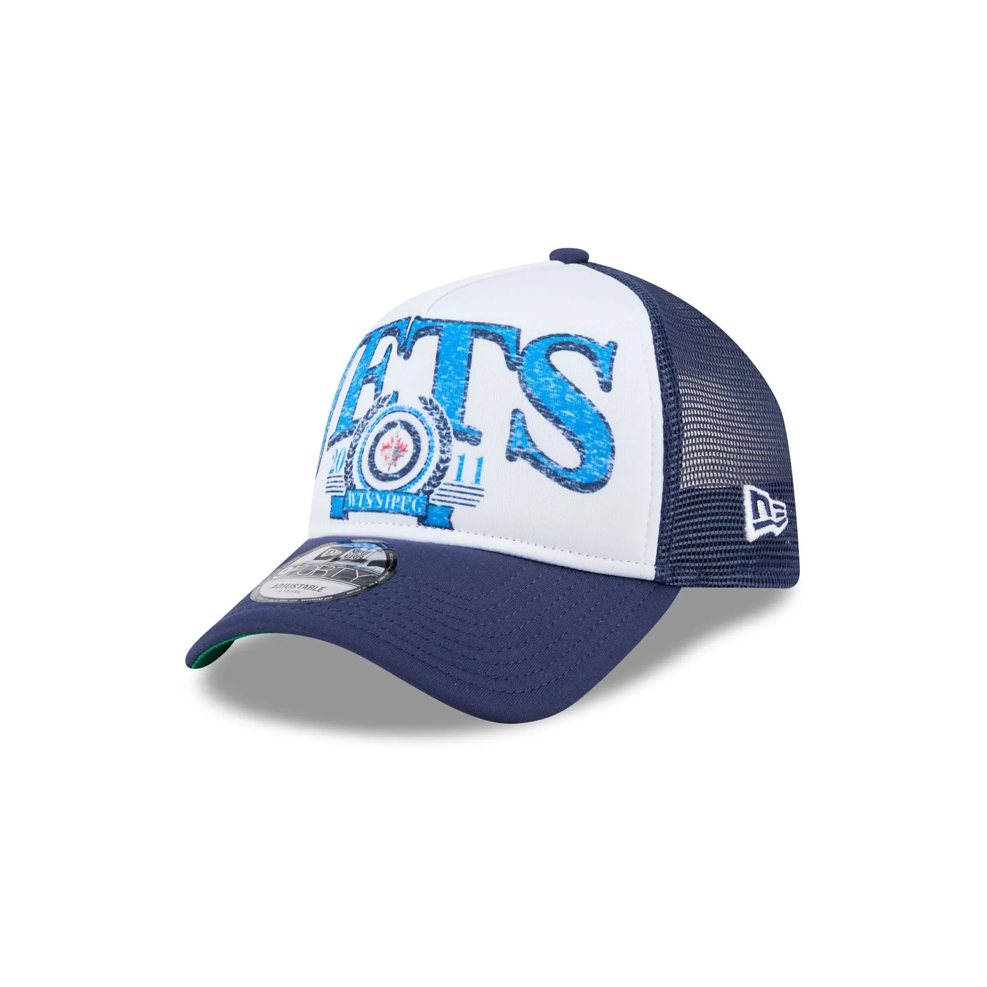 Winnipeg Jets Distressed 9FORTY A-Frame Trucker Hat sold by New Era
