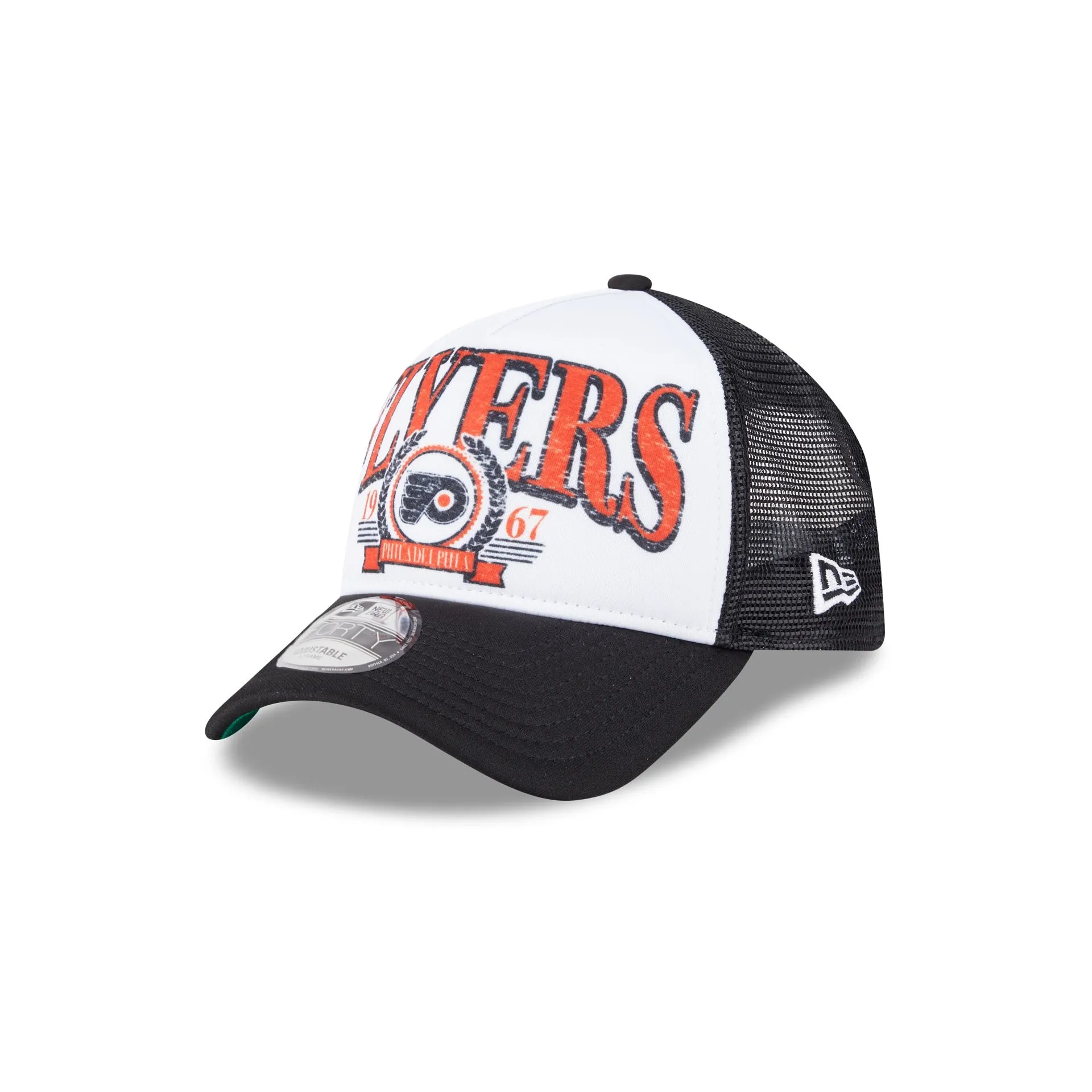 Philadelphia Flyers Distressed 9FORTY A-Frame Trucker Hat sold by New Era