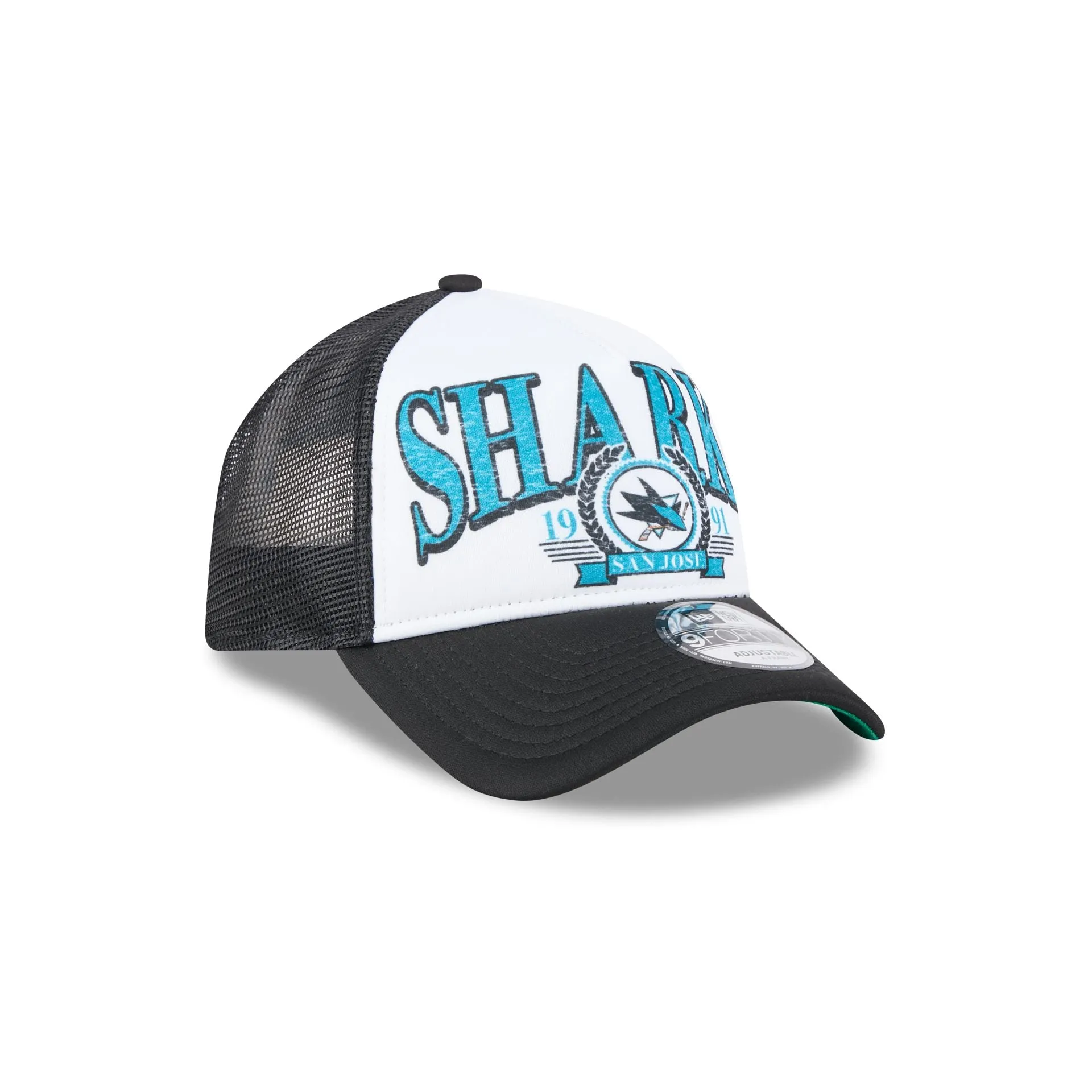 San Jose Sharks Distressed 9FORTY A-Frame Trucker Hat sold by New Era product image thumbnail 3