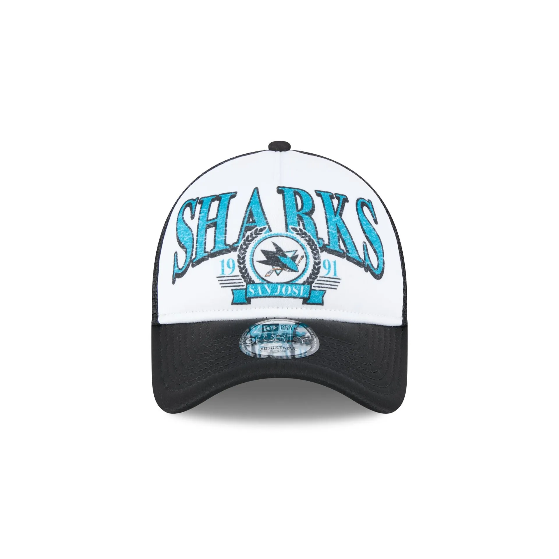 San Jose Sharks Distressed 9FORTY A-Frame Trucker Hat sold by New Era product image thumbnail 2