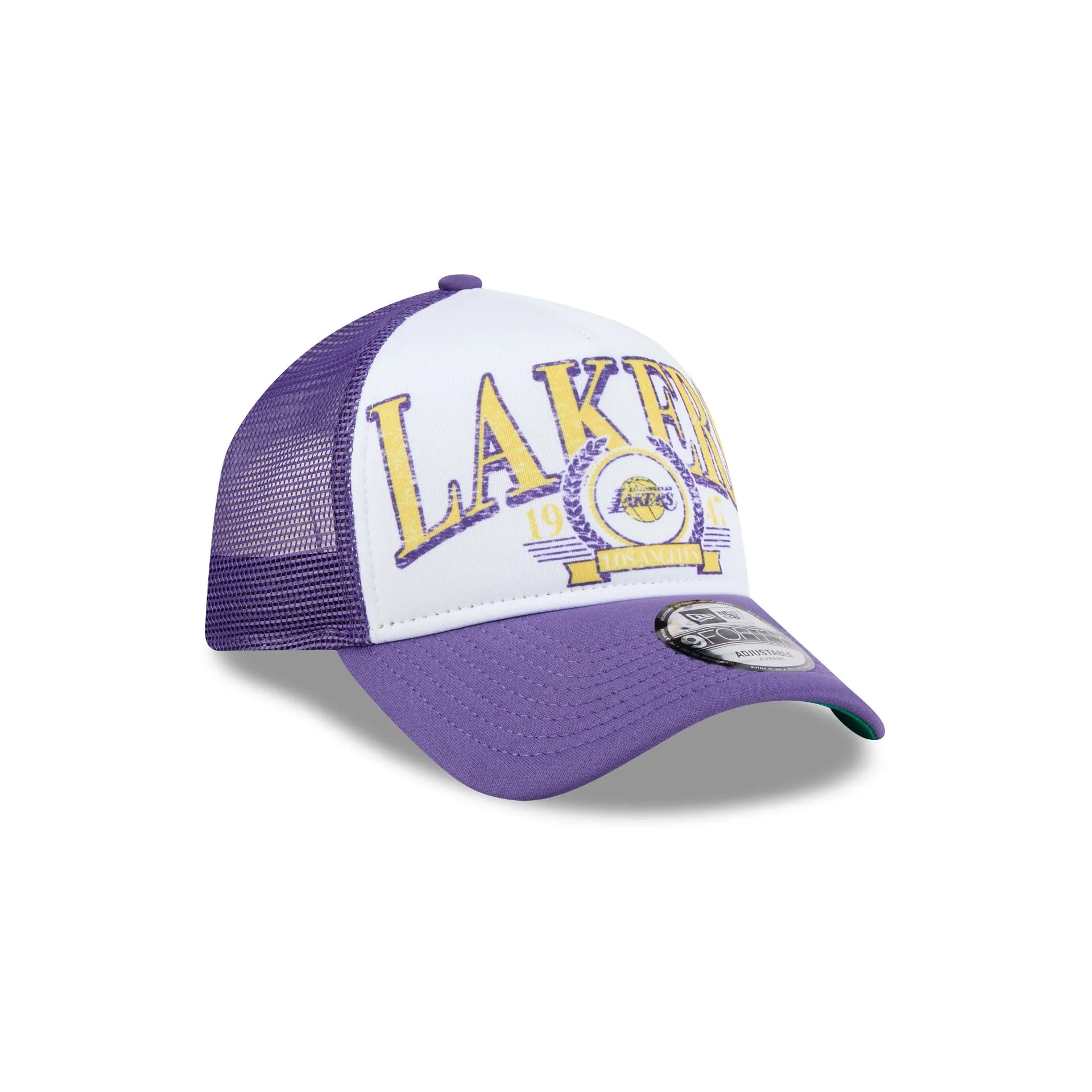 Los Angeles Lakers Distressed 9FORTY A-Frame Trucker Hat sold by New Era product image thumbnail 3