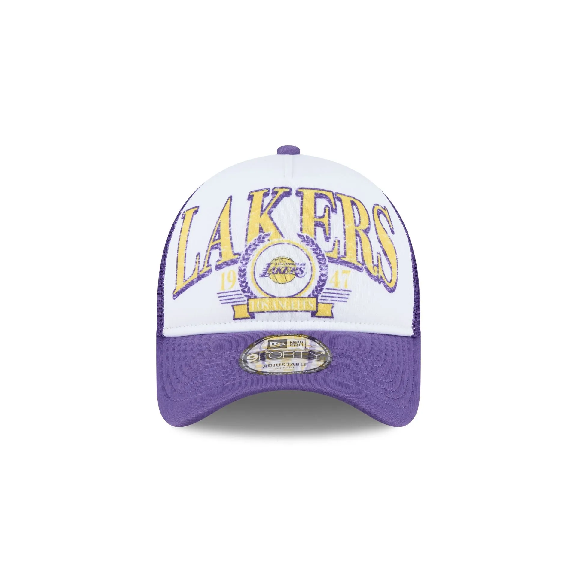 Los Angeles Lakers Distressed 9FORTY A-Frame Trucker Hat sold by New Era product image thumbnail 2
