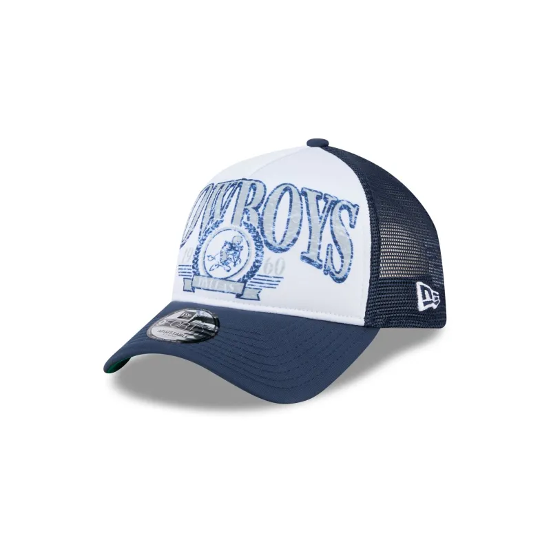 Dallas Cowboys Distressed 9FORTY A-Frame Trucker Hat sold by New Era