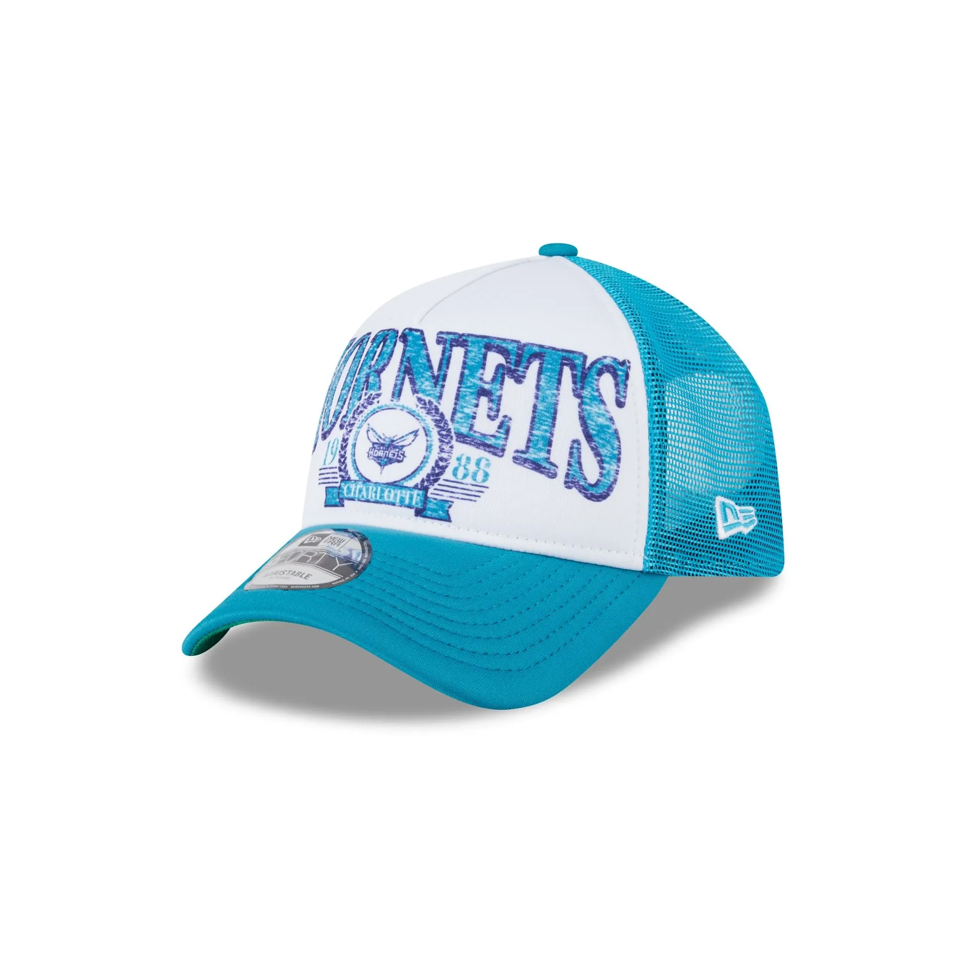 Charlotte Hornets Distressed 9FORTY A-Frame Trucker Hat sold by New Era