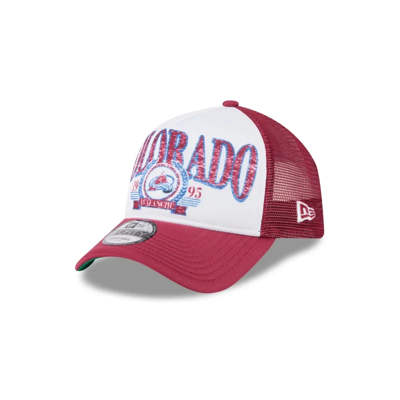 Colorado Avalanche Distressed 9FORTY A-Frame Trucker Hat sold by New Era