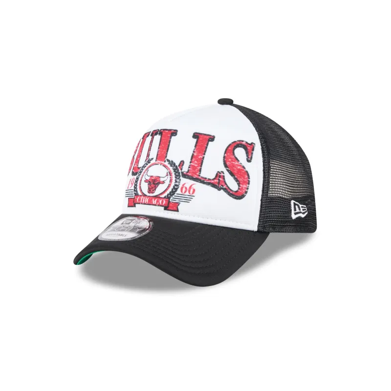 Chicago Bulls Distressed 9FORTY A-Frame Trucker Hat sold by New Era
