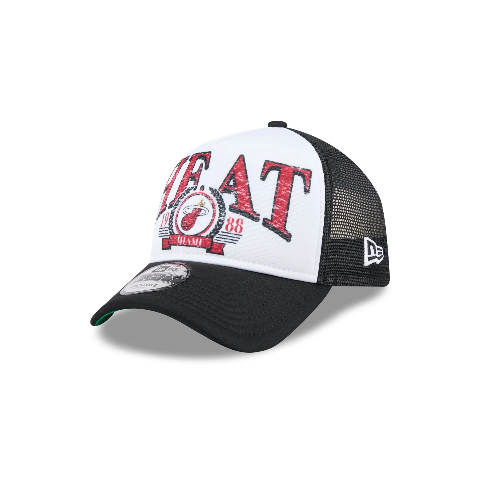 Miami Heat Distressed 9FORTY A-Frame Trucker Hat sold by New Era