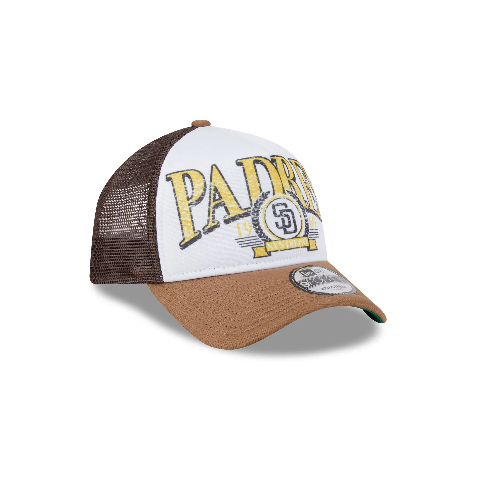 San Diego Padres Distressed 9FORTY A-Frame Trucker Hat sold by New Era product image thumbnail 3