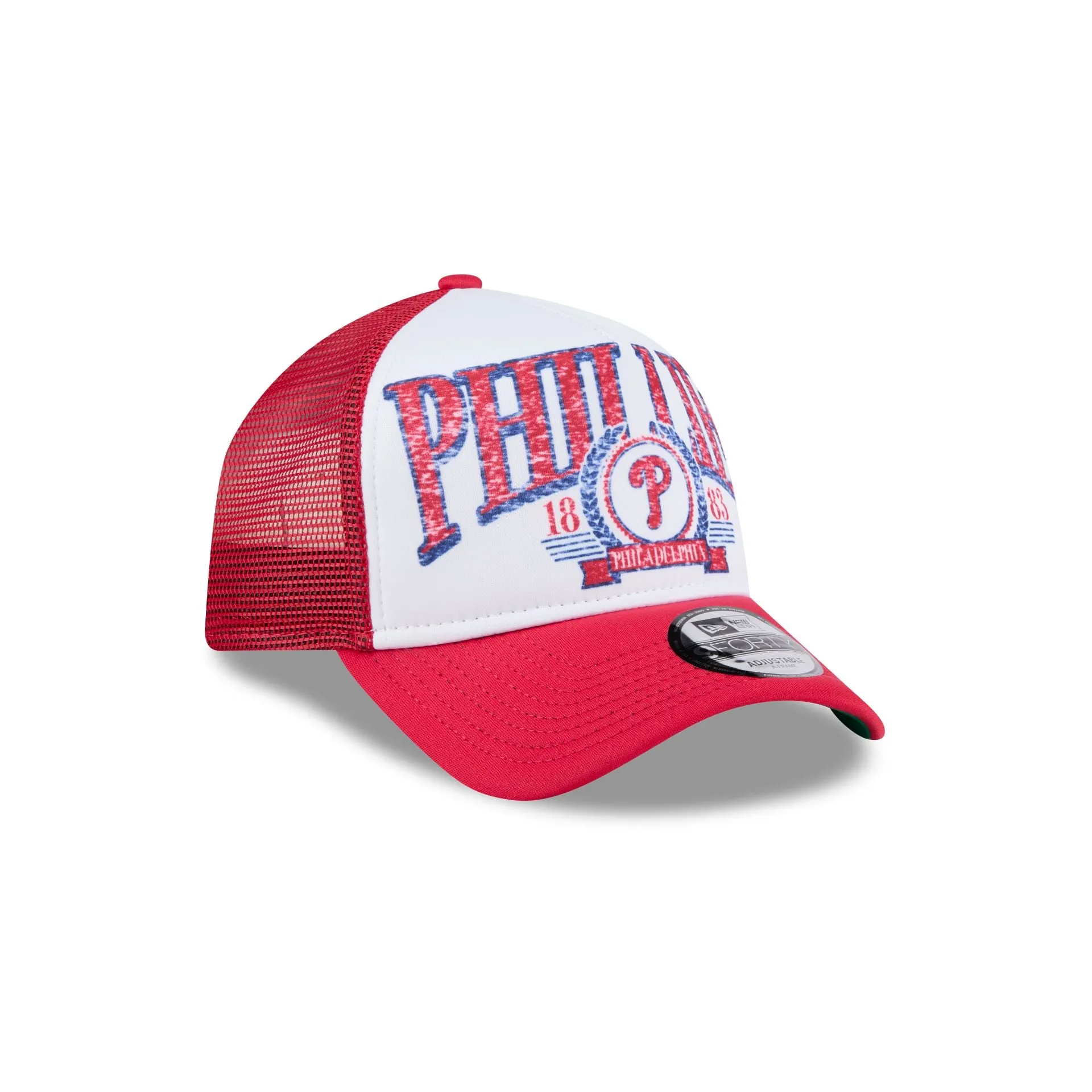 Philadelphia Phillies Distressed 9FORTY A-Frame Trucker Hat sold by New Era product image thumbnail 3