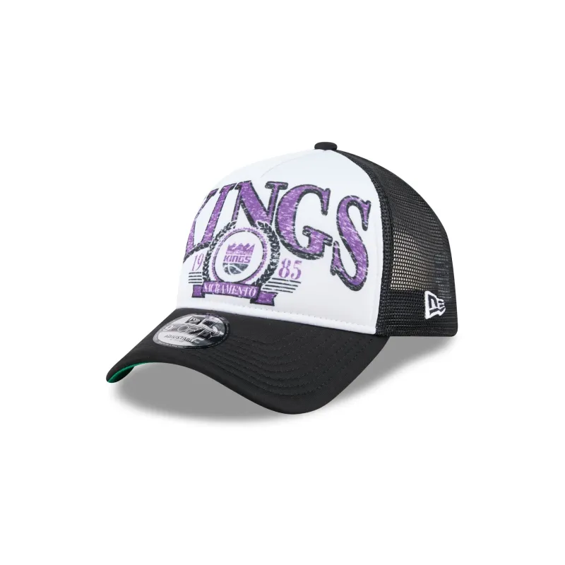 Sacramento Kings Distressed 9FORTY A-Frame Trucker Hat sold by New Era