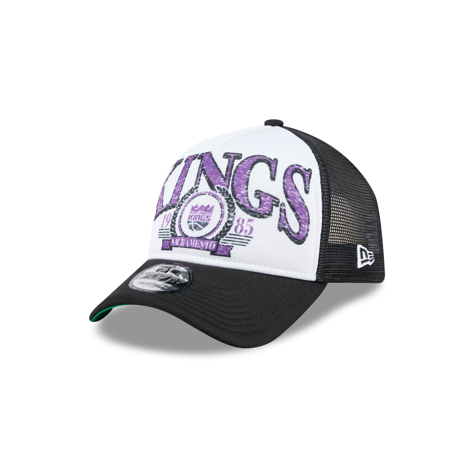 Sacramento Kings Distressed 9FORTY A-Frame Trucker Hat sold by New Era