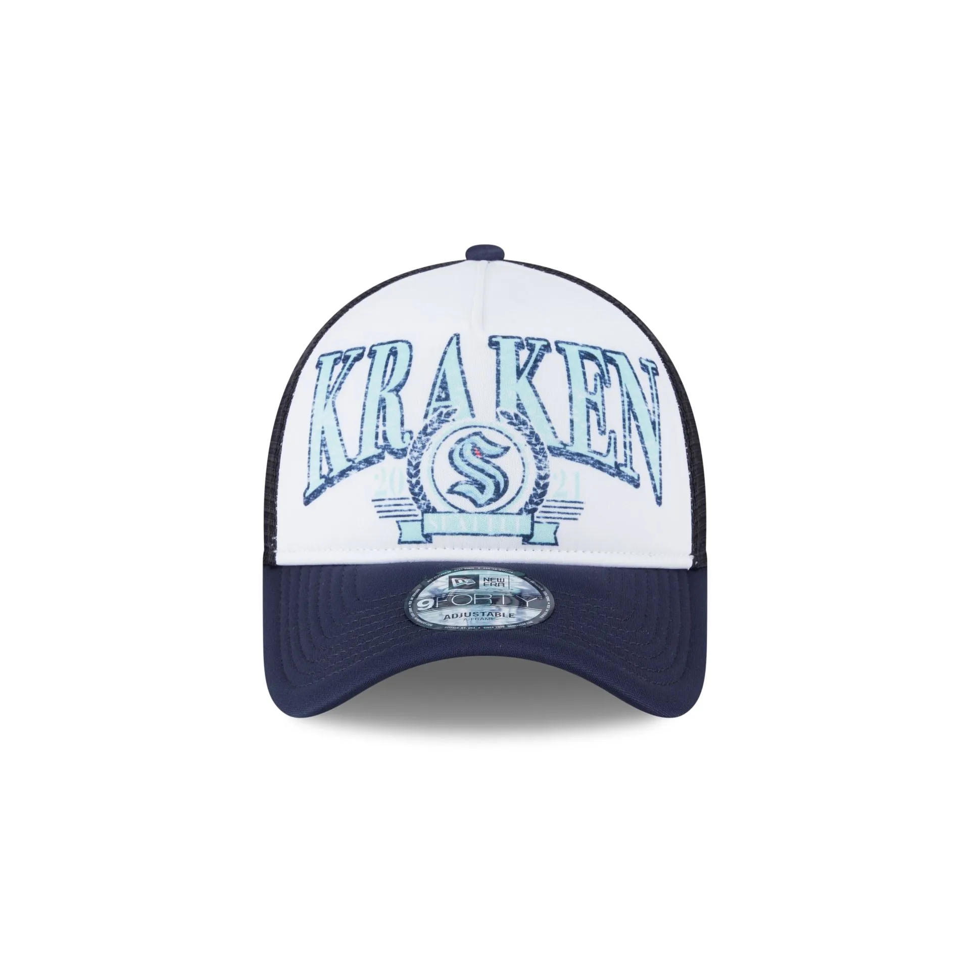 Seattle Kraken Distressed 9FORTY A-Frame Trucker Hat sold by New Era product image thumbnail 2