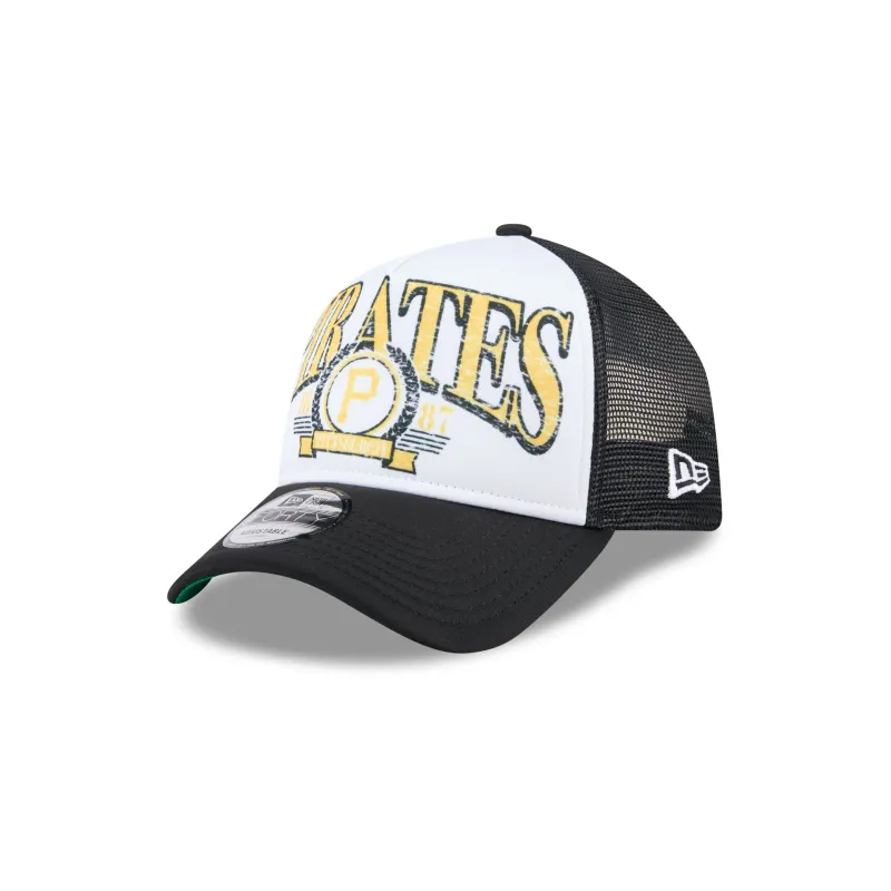 Pittsburgh Pirates Distressed 9FORTY A-Frame Trucker Hat sold by New Era